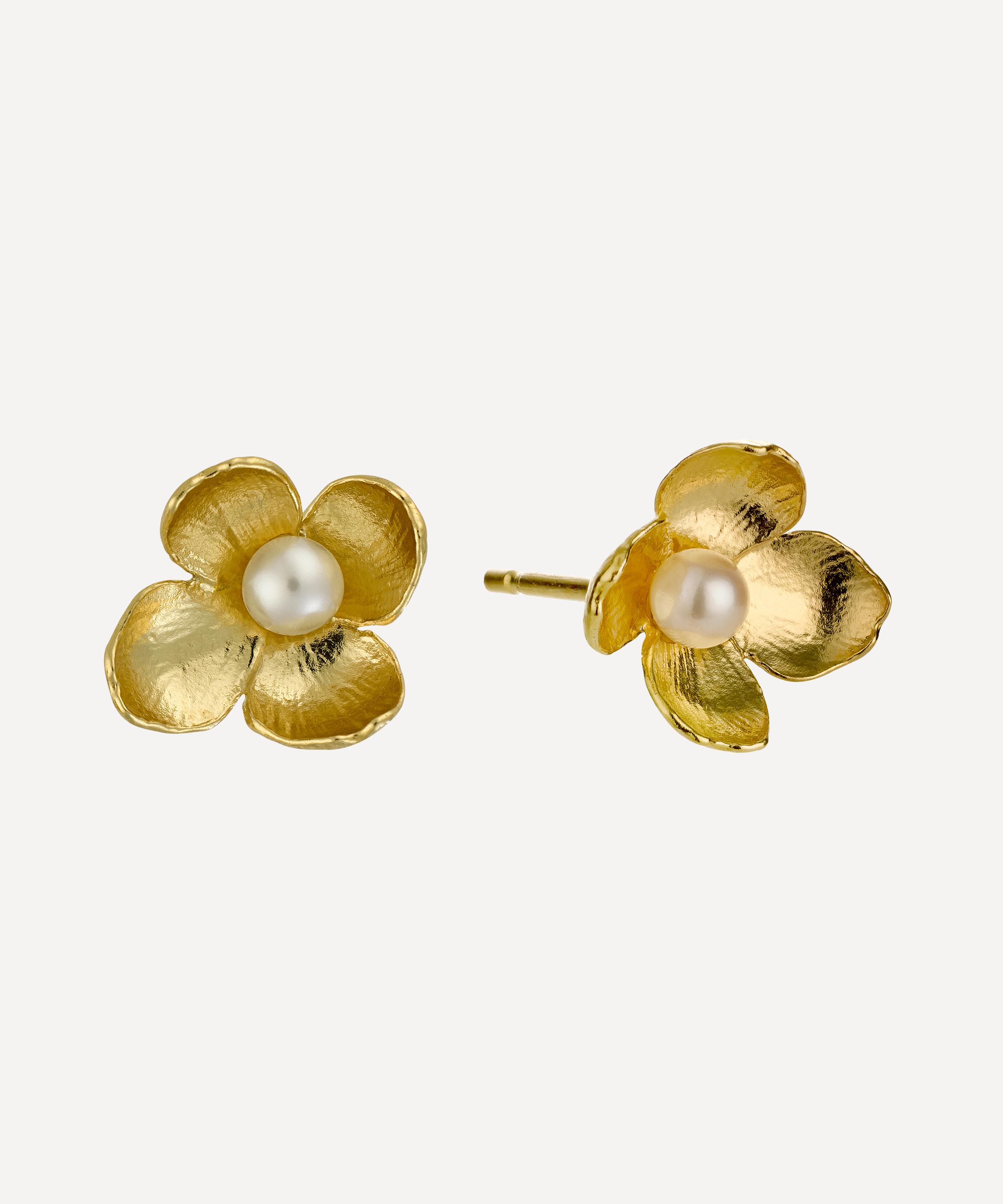 Alex Monroe - 22ct Gold-Plated Cuckoo Flower Stud Earrings image number 2