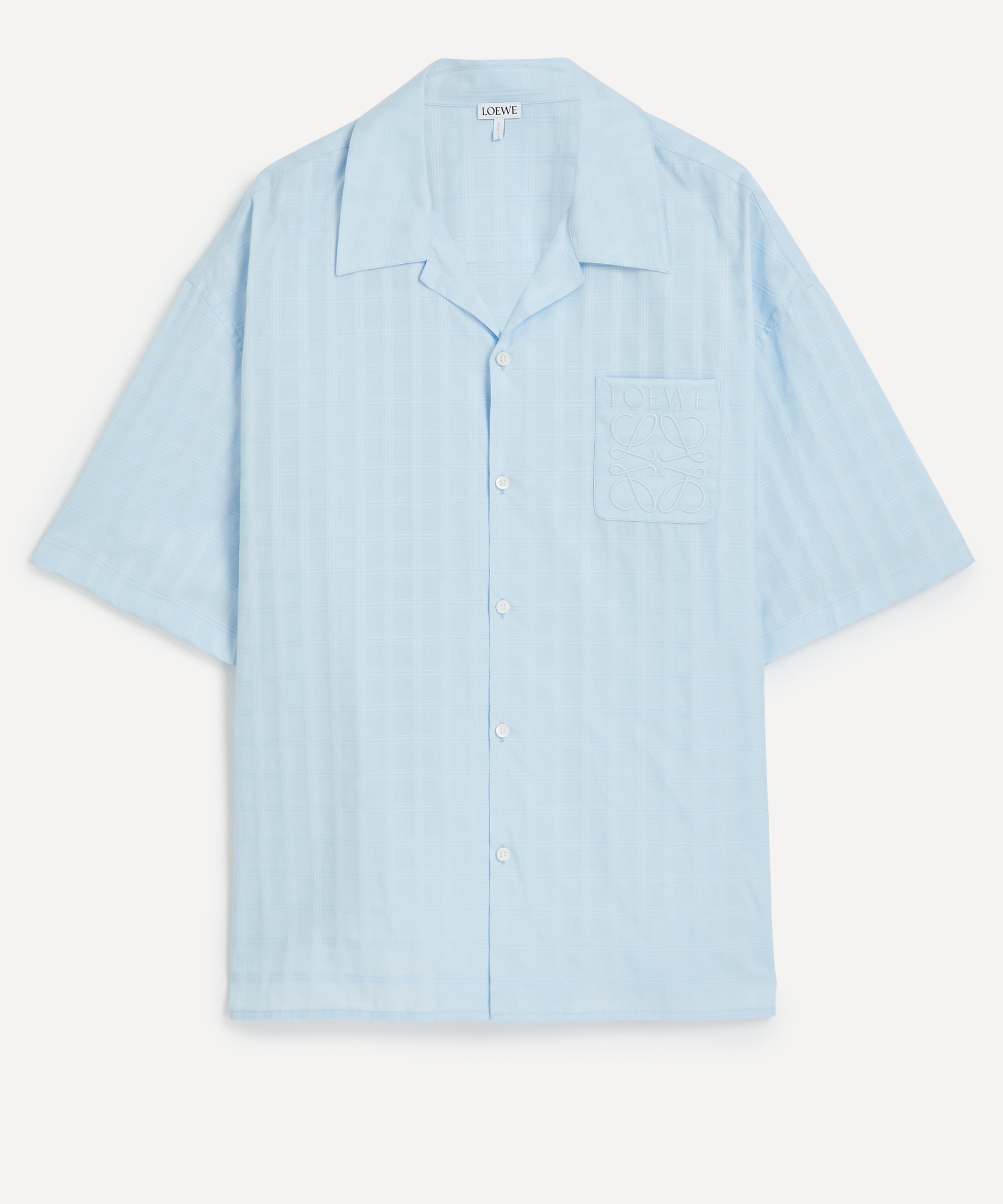 Loewe - Light Blue Cotton Jacquard Short-Sleeve Shirt image number 0