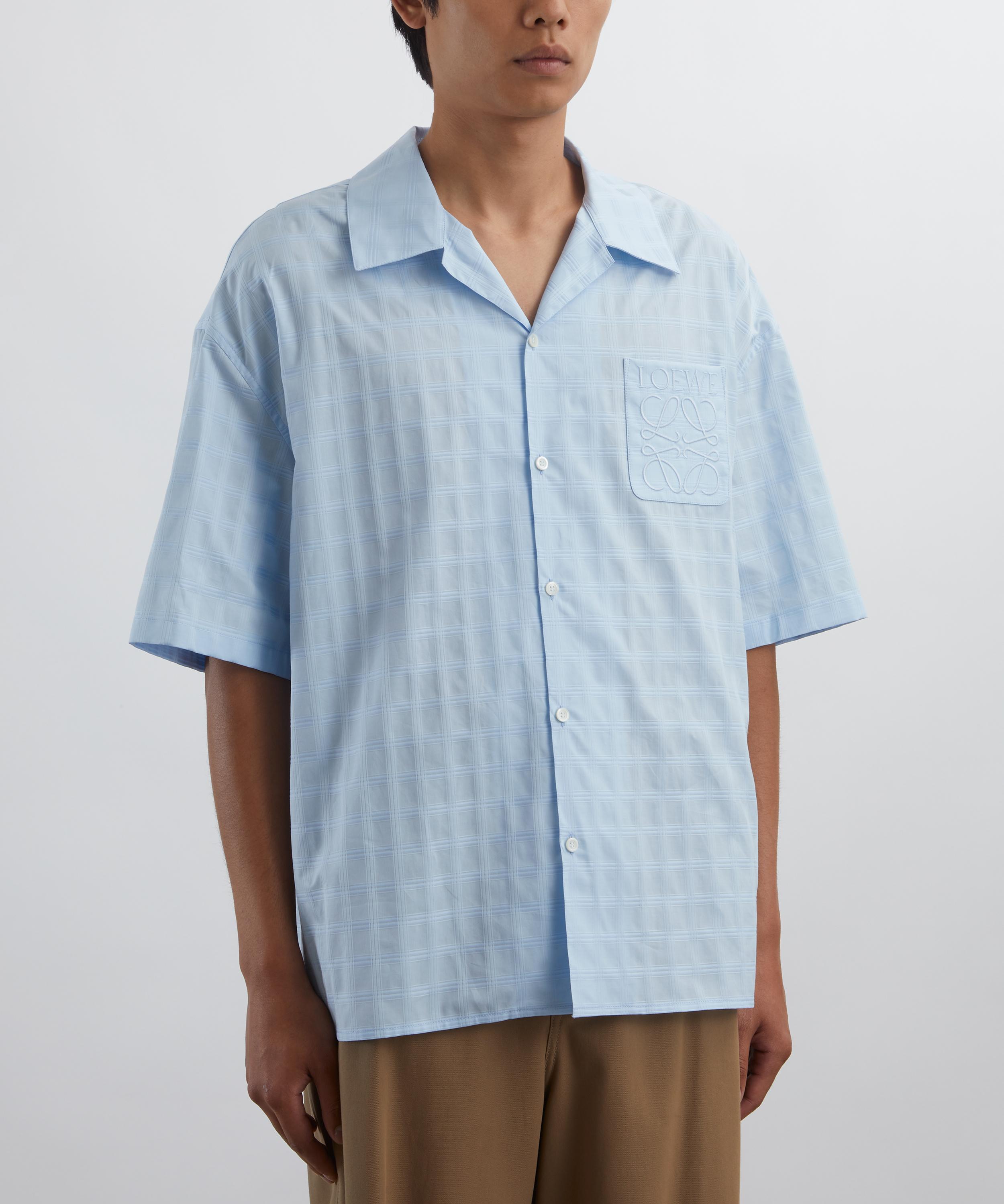 Loewe - Light Blue Cotton Jacquard Short-Sleeve Shirt image number 2