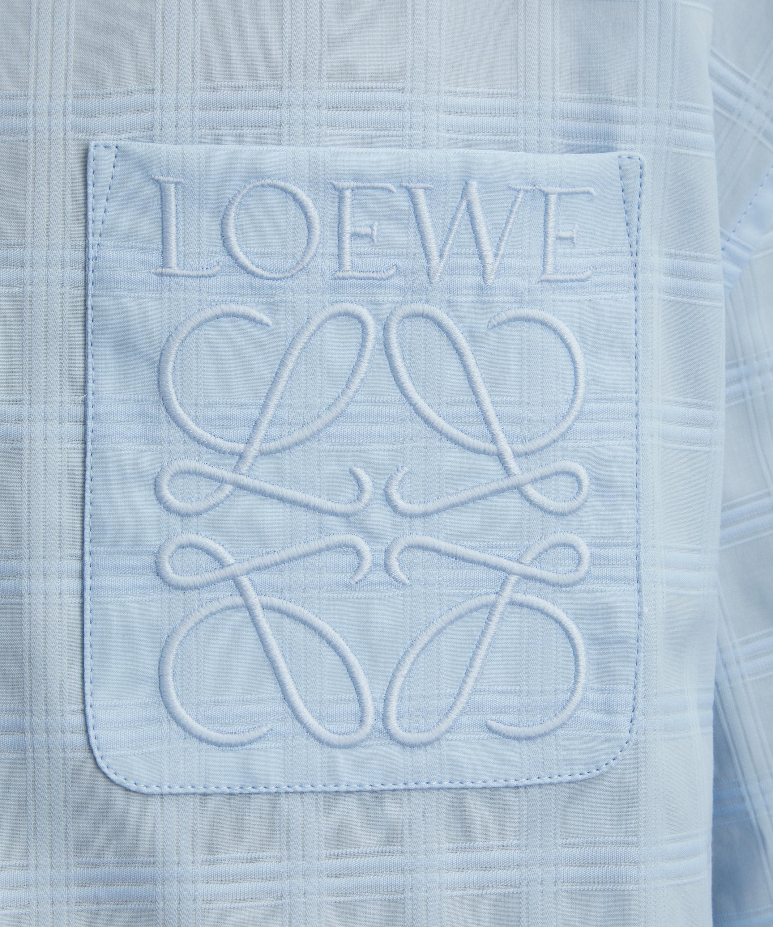 Loewe - Light Blue Cotton Jacquard Short-Sleeve Shirt image number 4
