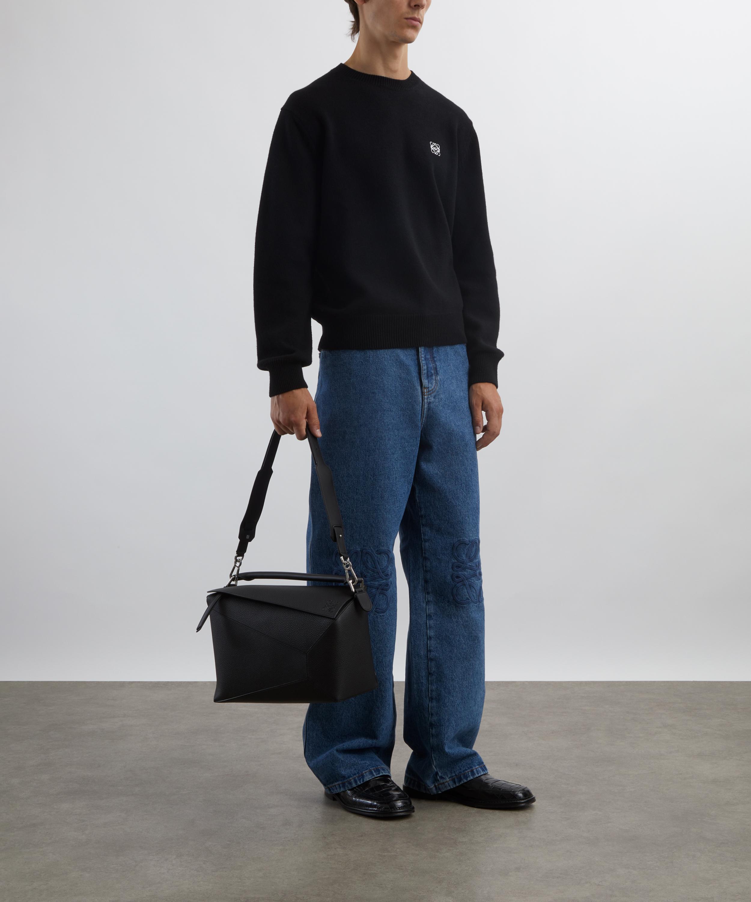Loewe - Black Anagram-Embroidered Wool Jumper image number 1
