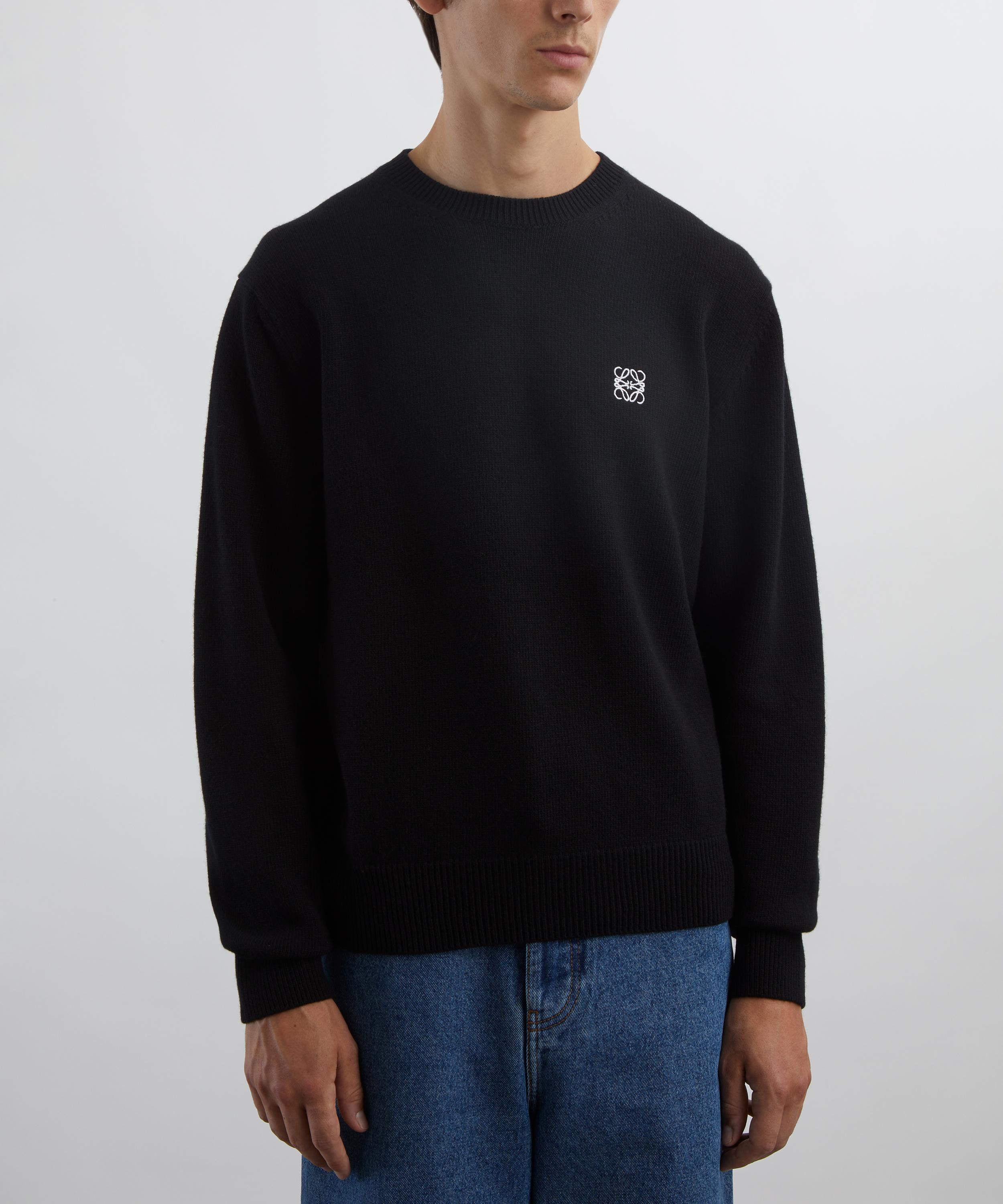 Loewe - Black Anagram-Embroidered Wool Jumper image number 2