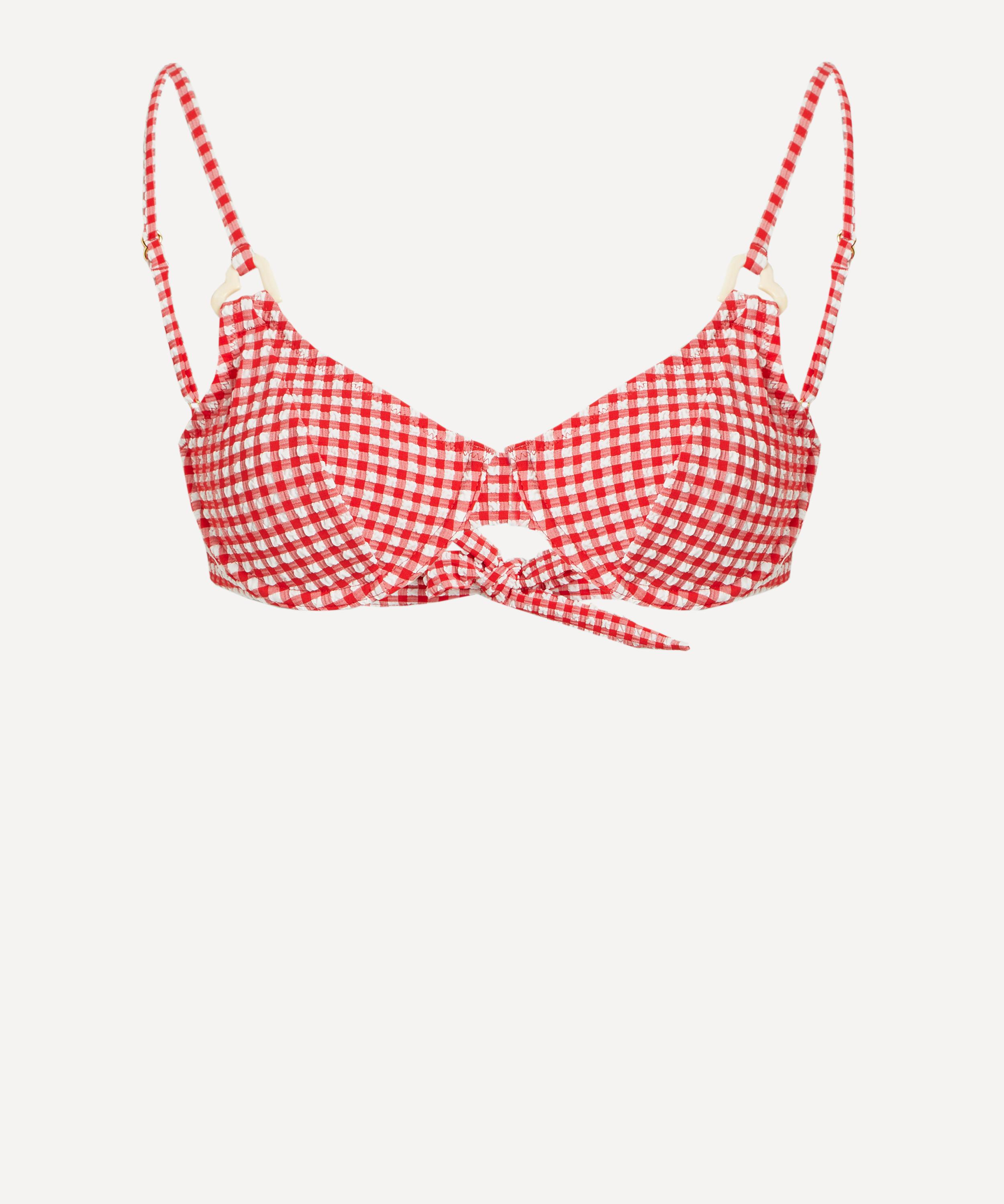 Fruity Booty - Zoe Red Gingham Bikini Top image number 0