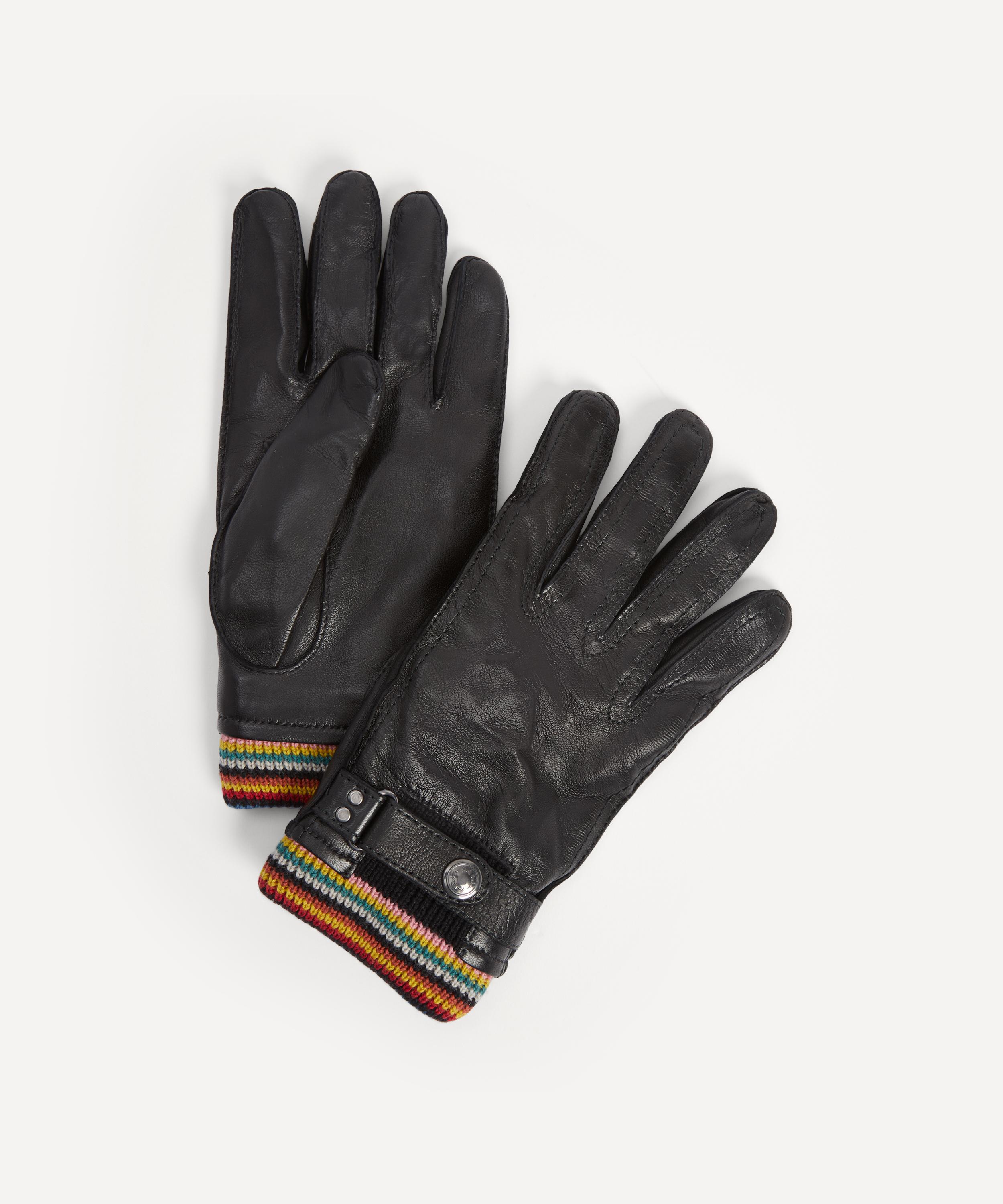 Paul Smith - Leather Signature Stripe Cuff Gloves