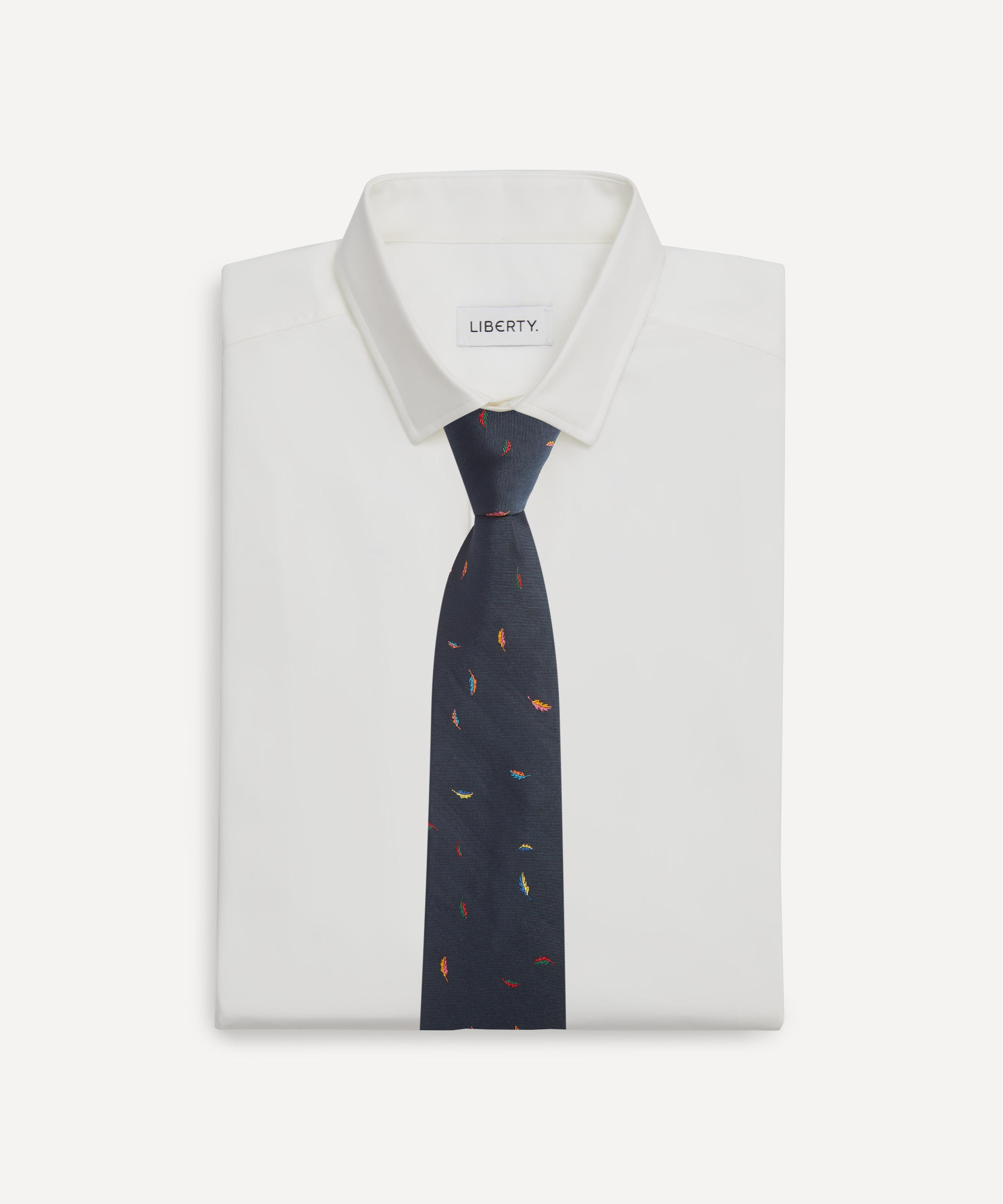 Paul Smith - Leaf Embroidered Silk Tie image number 1