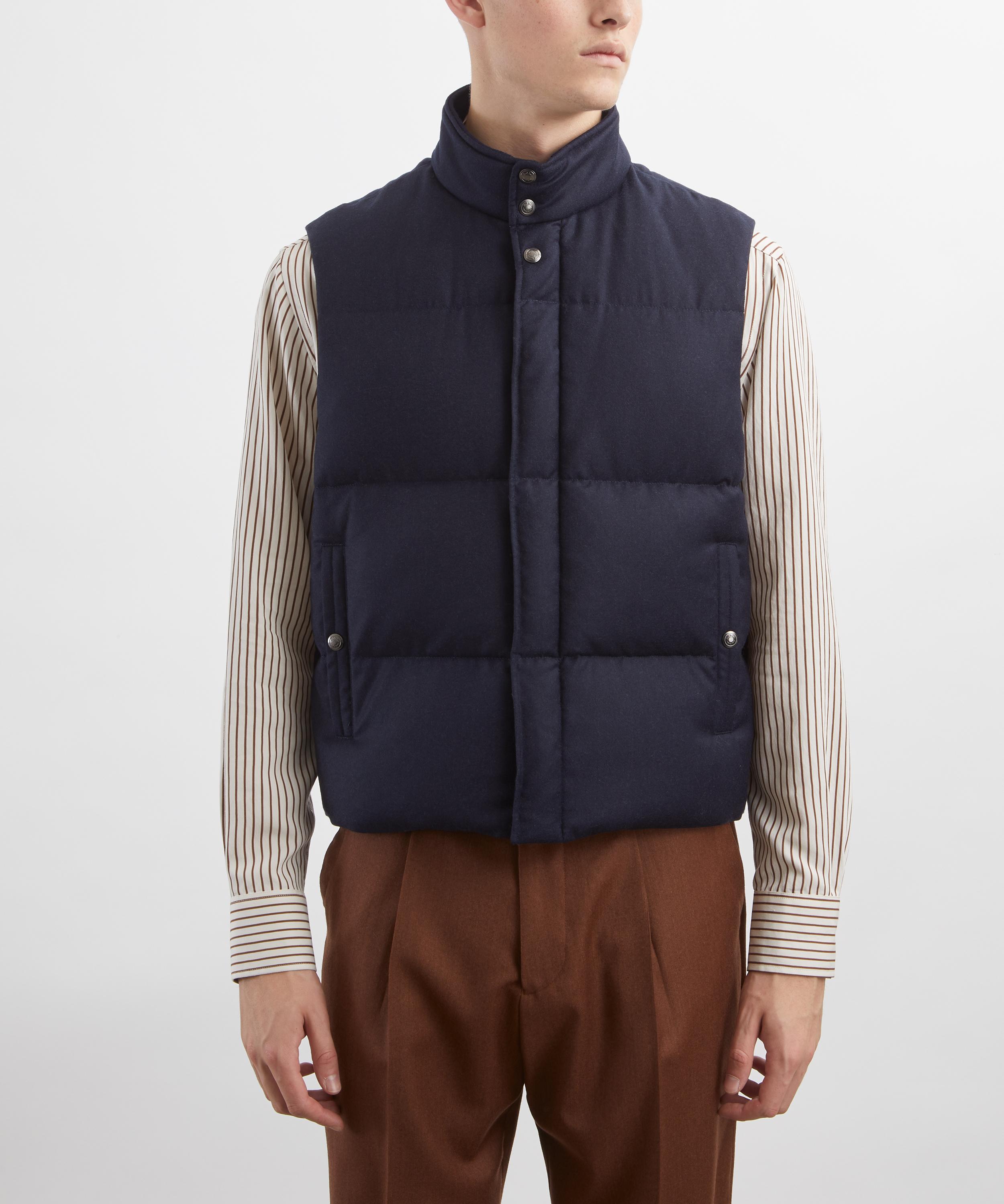 Paul Smith - Navy Wool-Cashmere Flannel Quilted Gilet image number 2