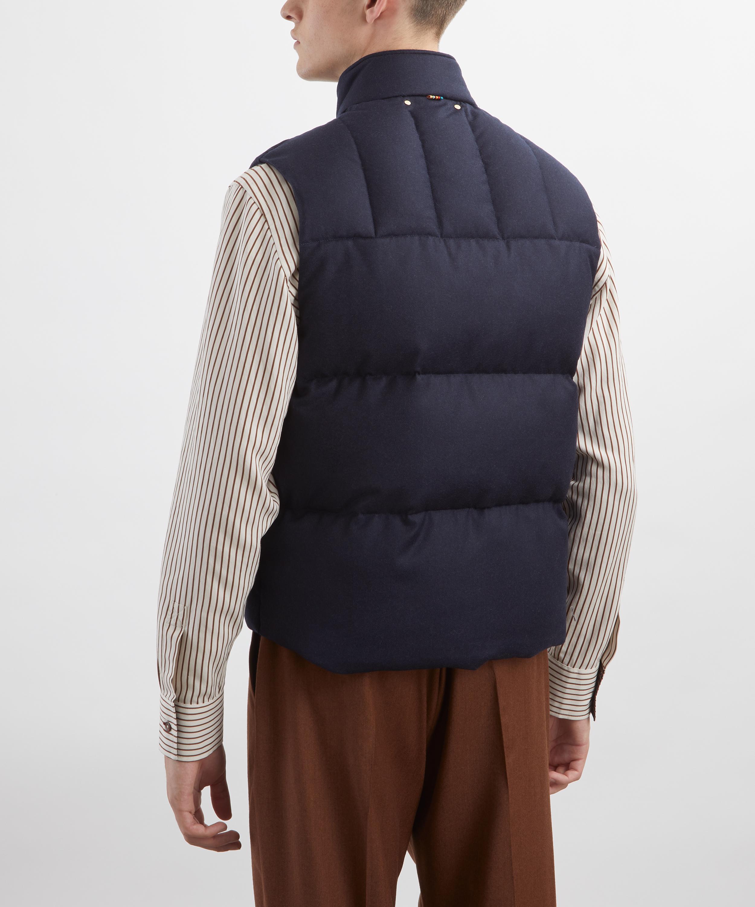 Paul Smith - Navy Wool-Cashmere Flannel Quilted Gilet image number 3