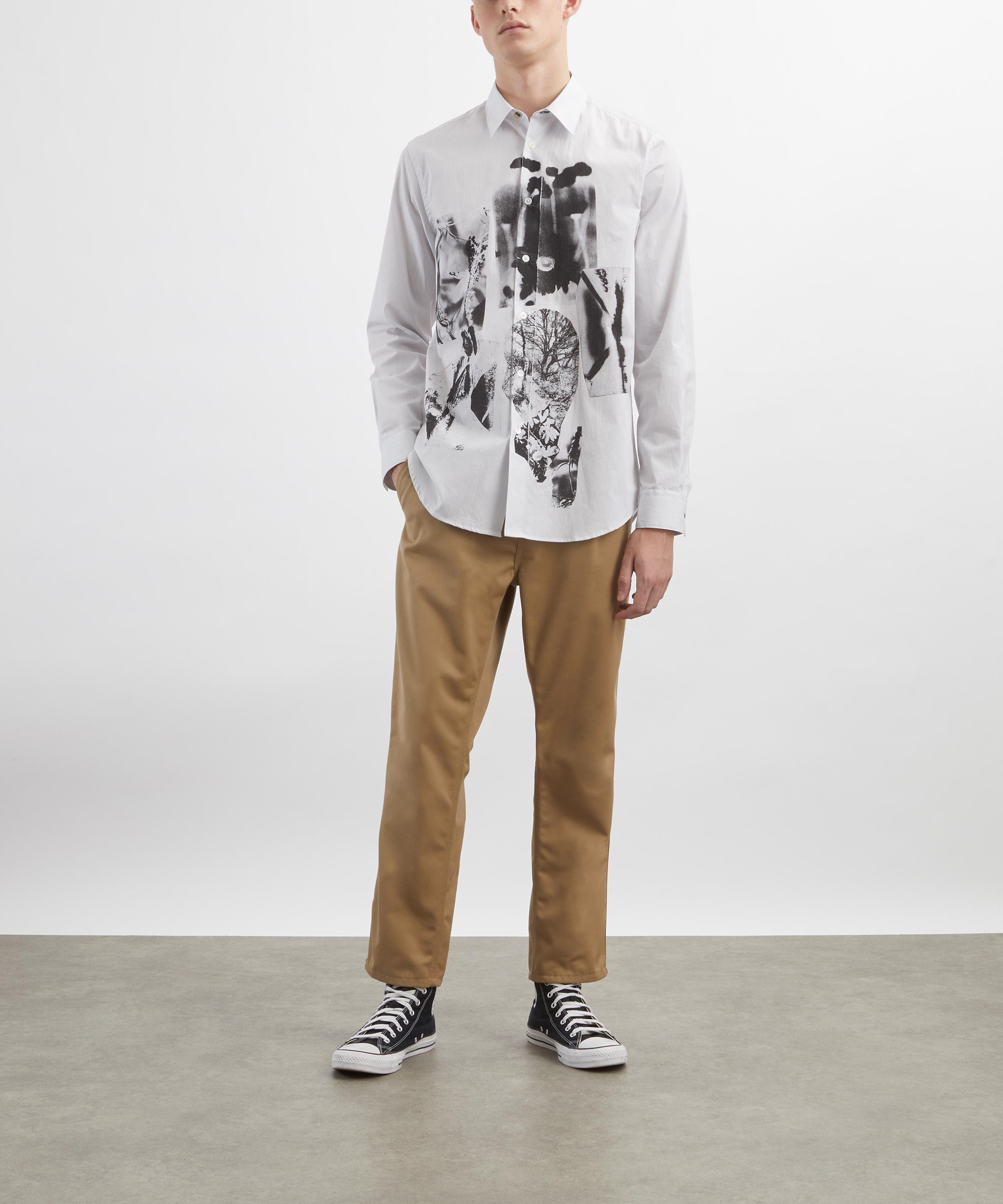 Paul Smith - White Stripe Field Flowers Print Shirt image number 1
