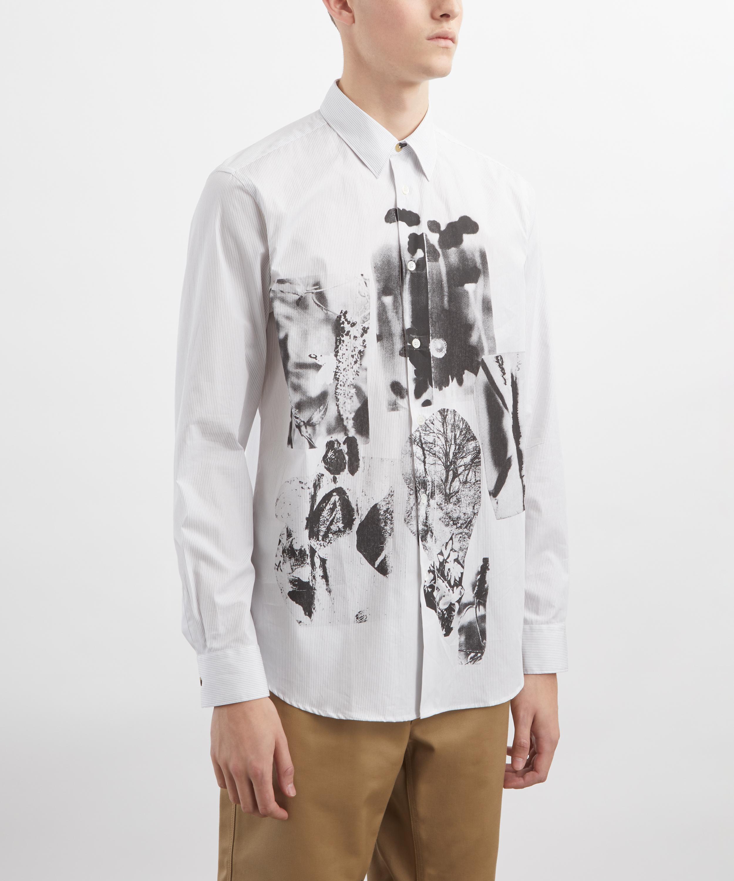 Paul Smith - White Stripe Field Flowers Print Shirt image number 2