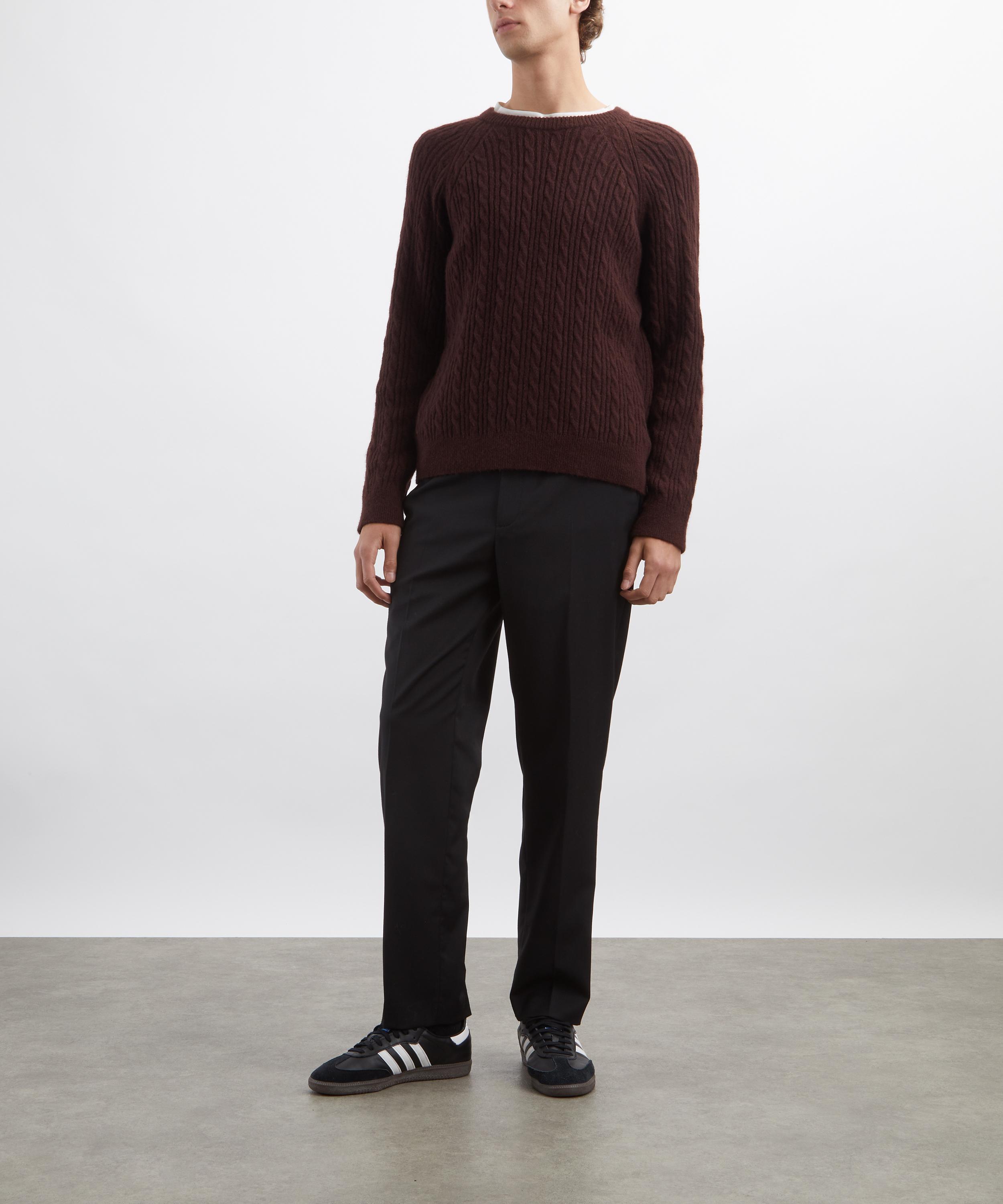 Paul Smith - Dark Purple Alpaca-Blend Cable-Knit Jumper image number 1