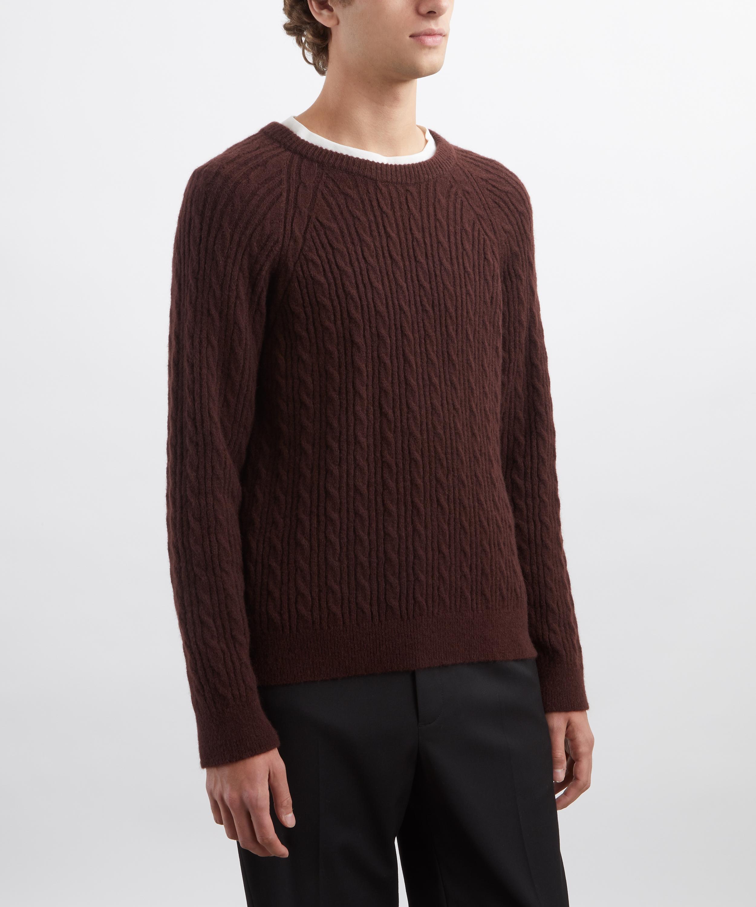 Paul Smith - Dark Purple Alpaca-Blend Cable-Knit Jumper image number 2