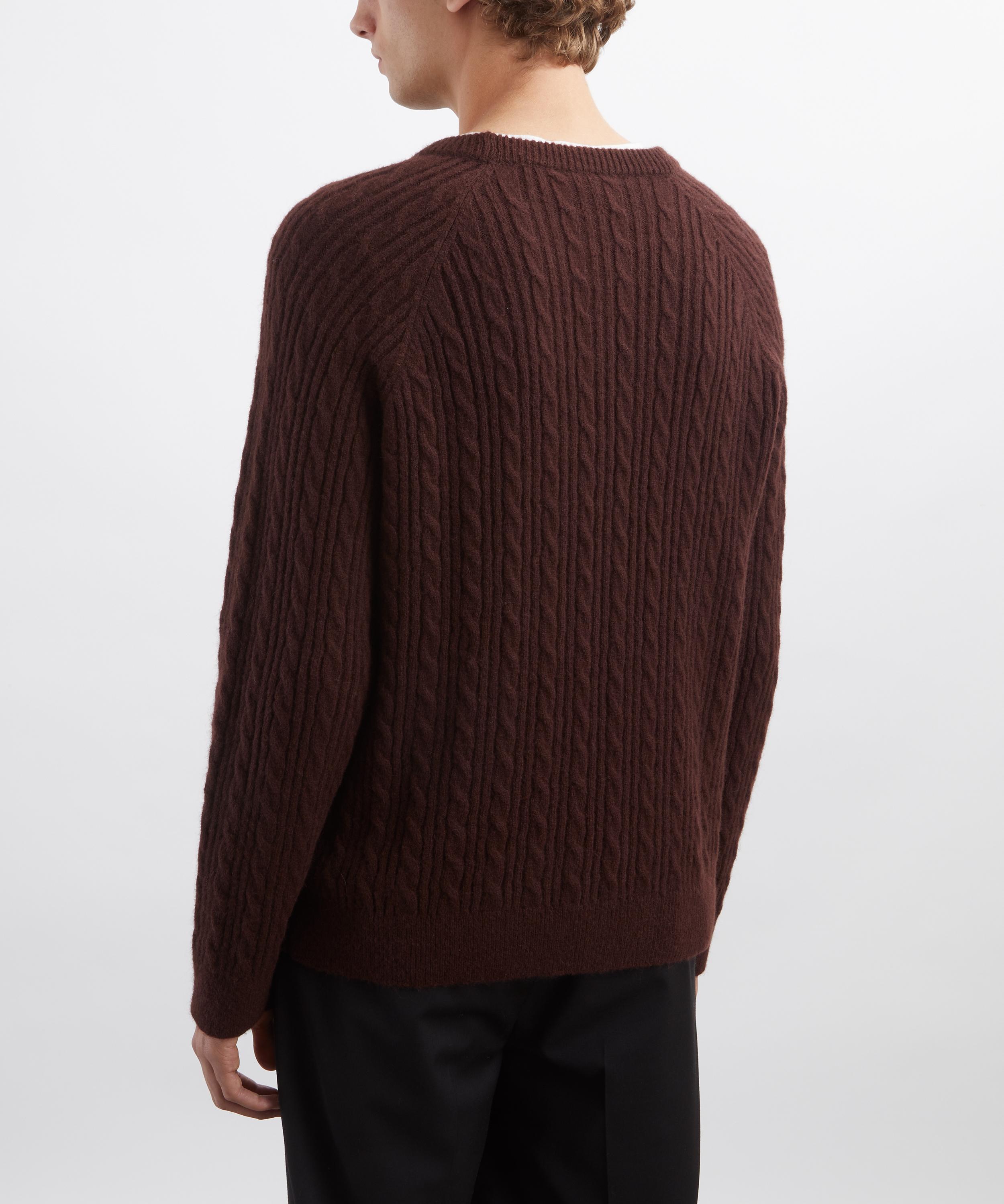 Paul Smith - Dark Purple Alpaca-Blend Cable-Knit Jumper image number 3