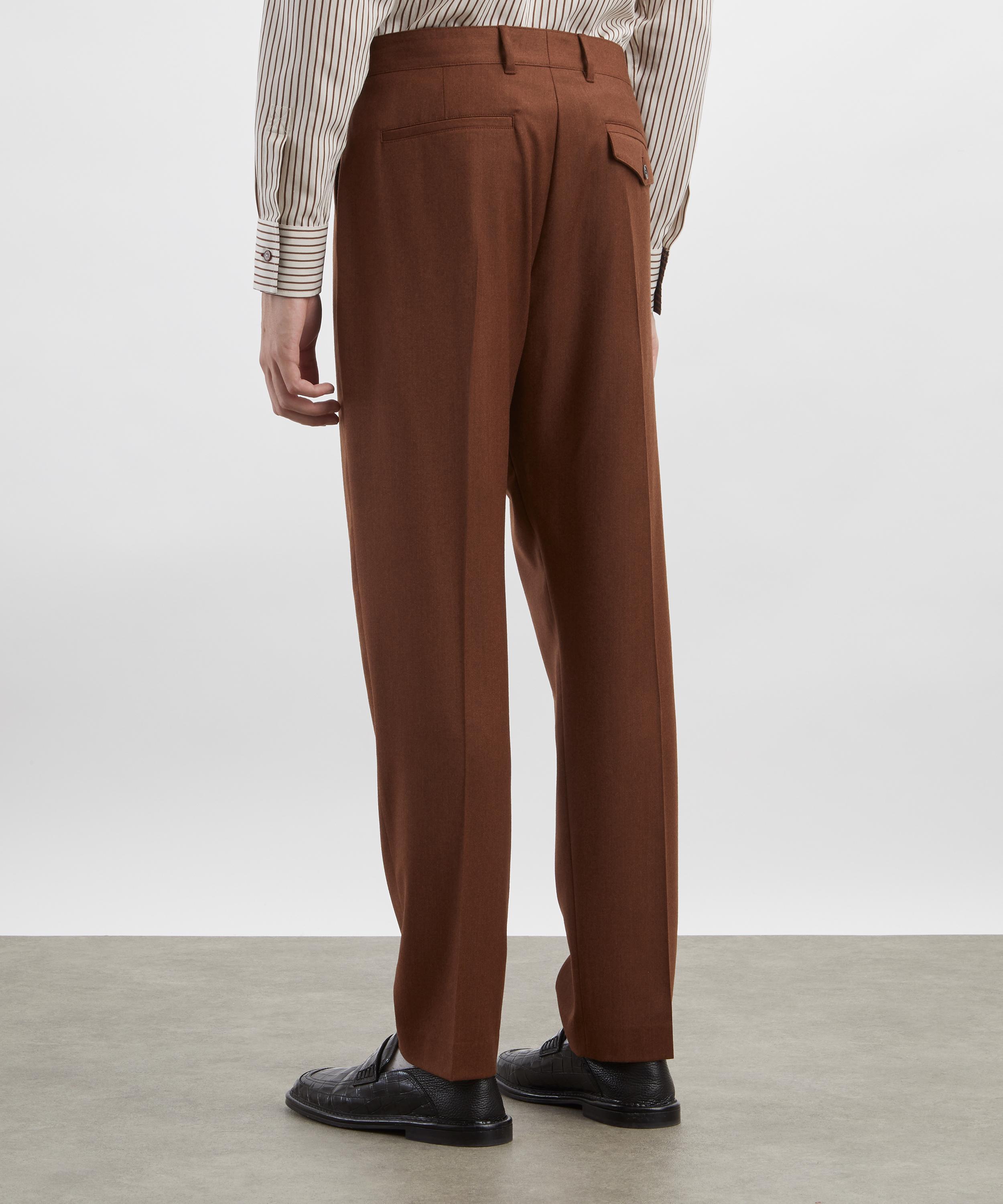 Paul Smith - Brown Tapered-Fit Marl Wool Trousers image number 3