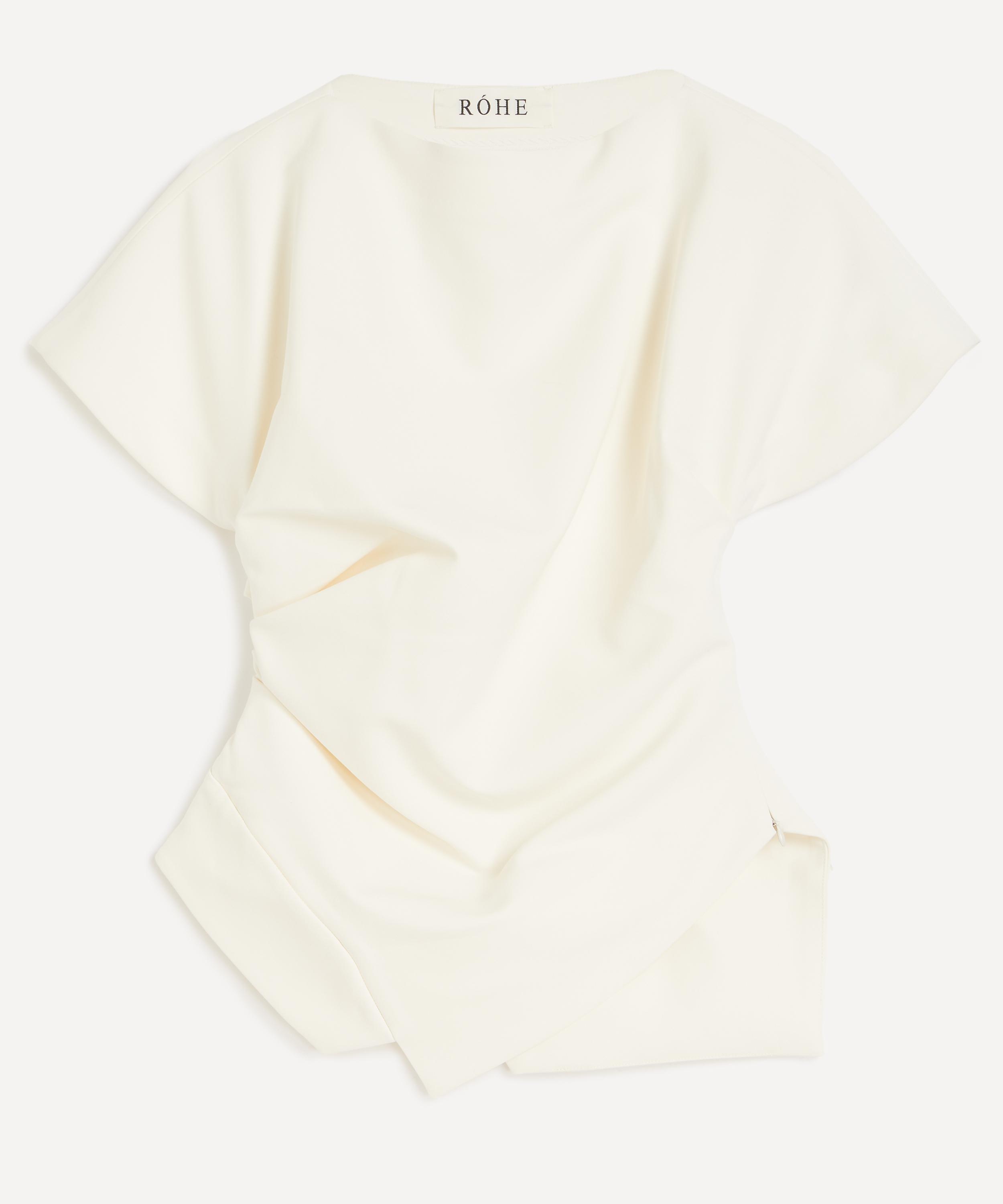 Róhe - Off-White Draped Lapel Top image number 0