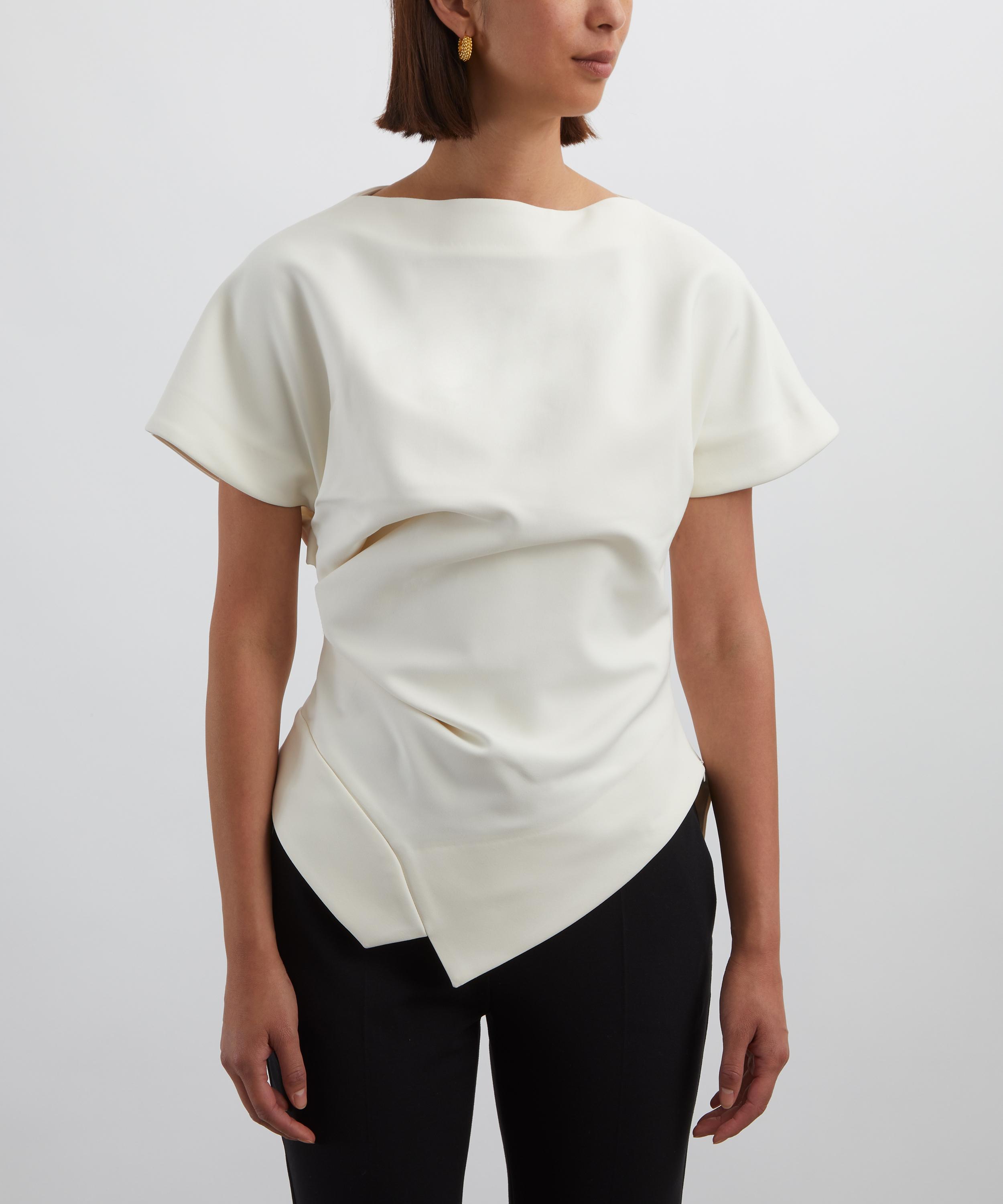 Róhe - Off-White Draped Lapel Top image number 2