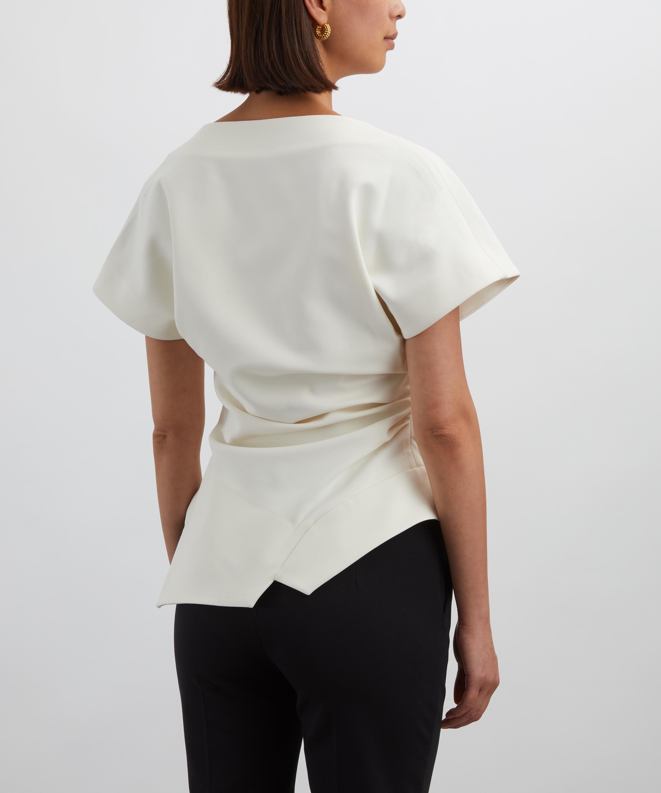 Róhe - Off-White Draped Lapel Top image number 3