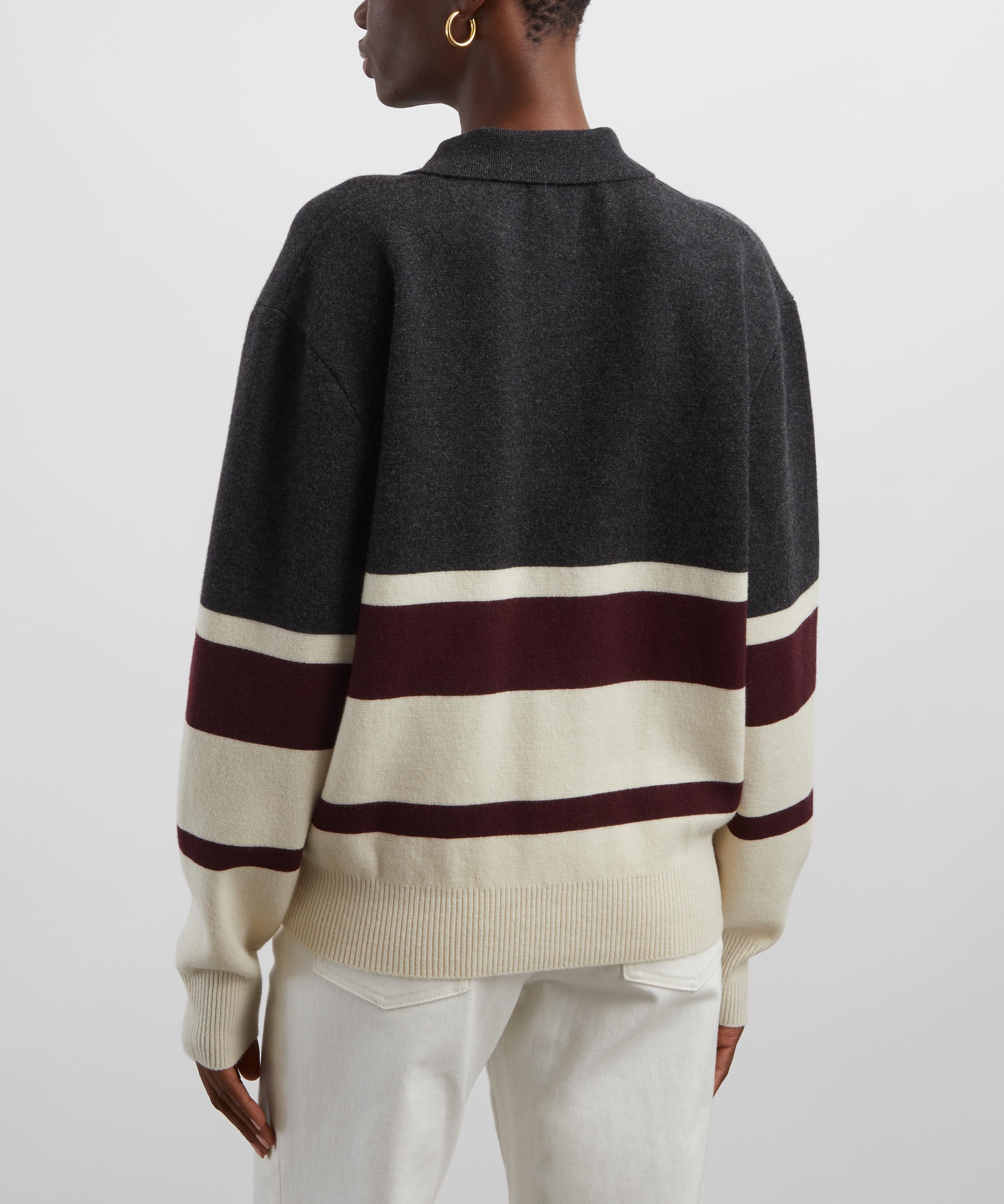 Róhe - Compact Knitted Striped Polo image number 3