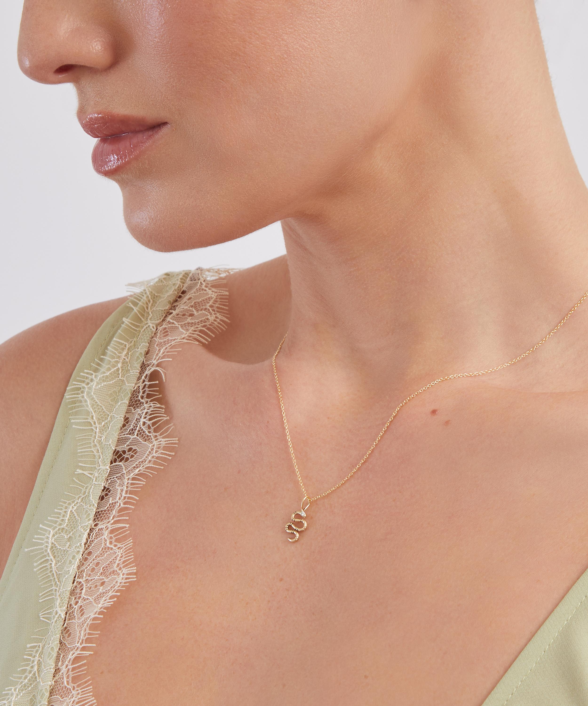 Acanthus - 14ct Gold Snake Amulet Pendant Necklace image number 1