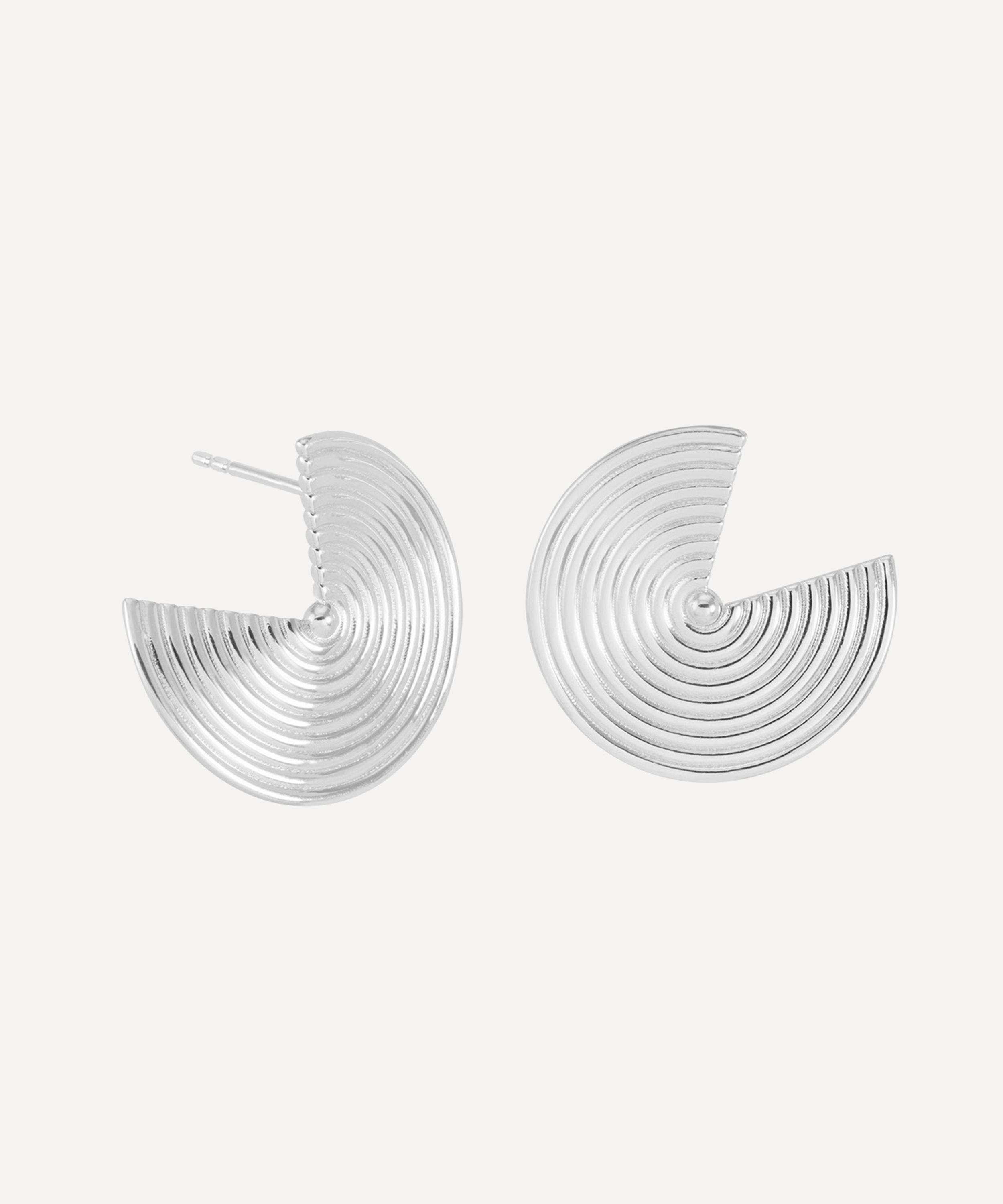 Rachel Jackson - Sterling Silver Front Facing Evolve Illusion Stud Earrings