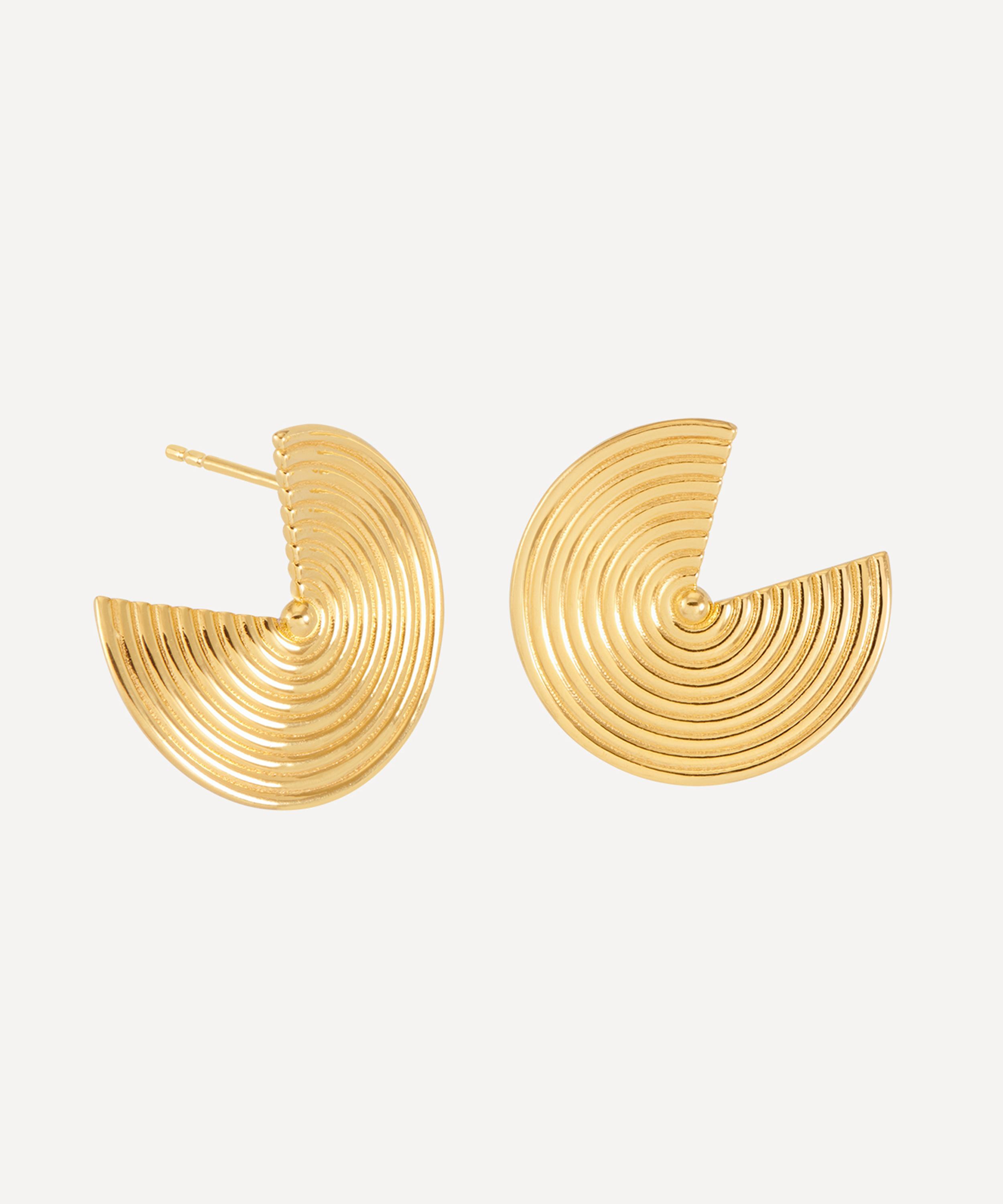 Rachel Jackson - 18ct Gold-Plated Front Facing Evolve Illusion Stud Earrings