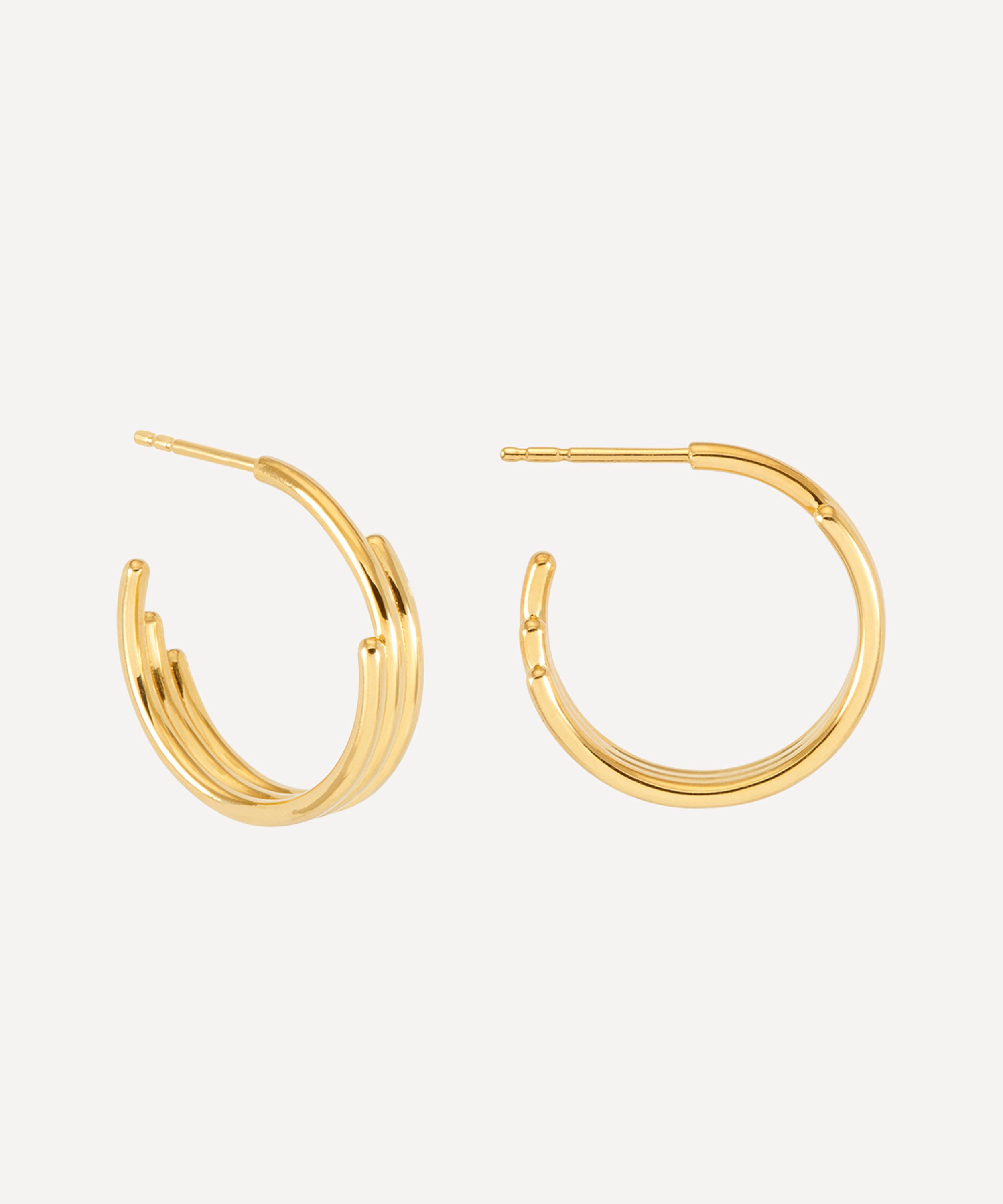 Rachel Jackson - 18ct Gold-Plated Medium Evolve Hoop Earrings
