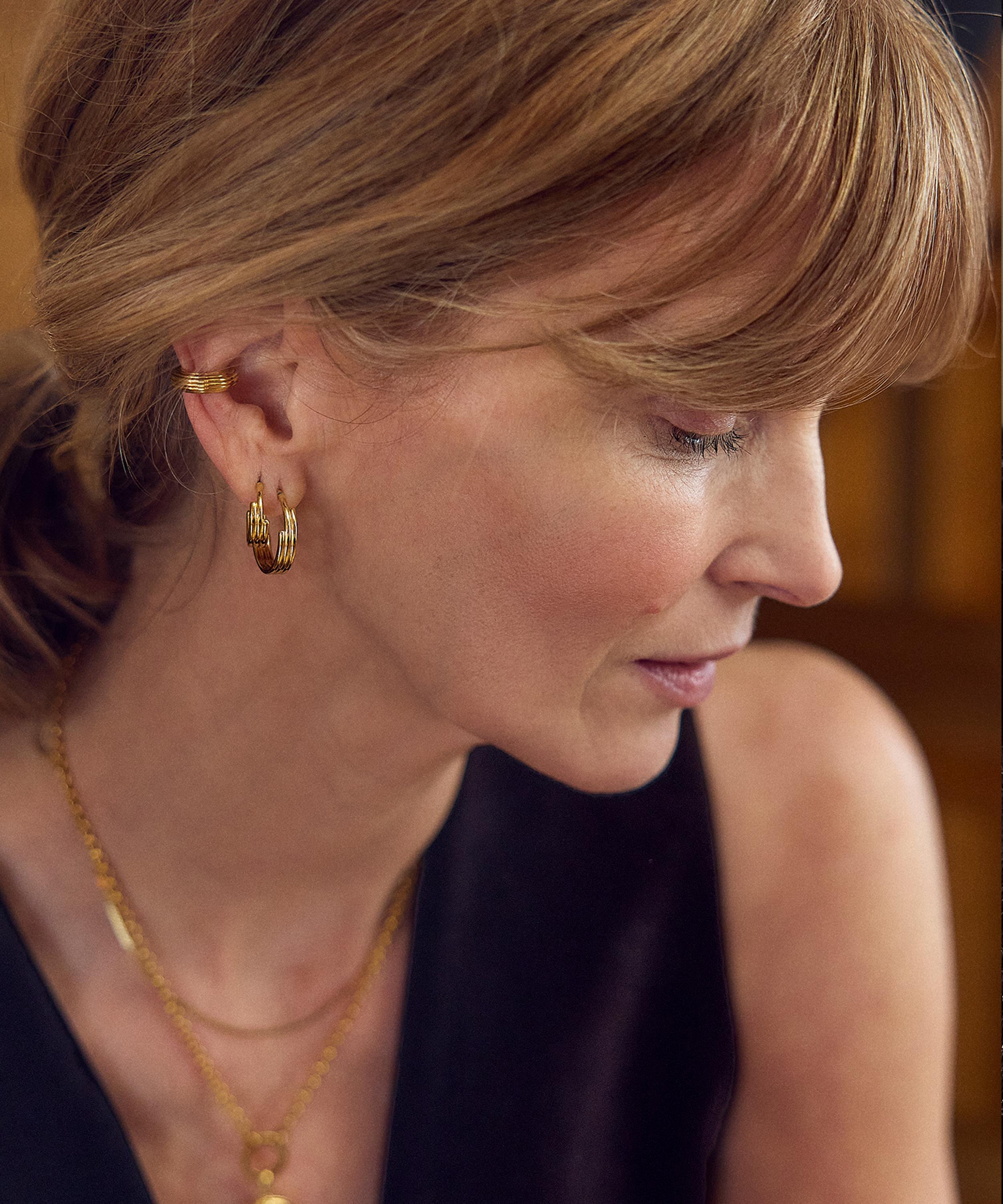 Rachel Jackson - 18ct Gold-Plated Medium Evolve Hoop Earrings image number 1