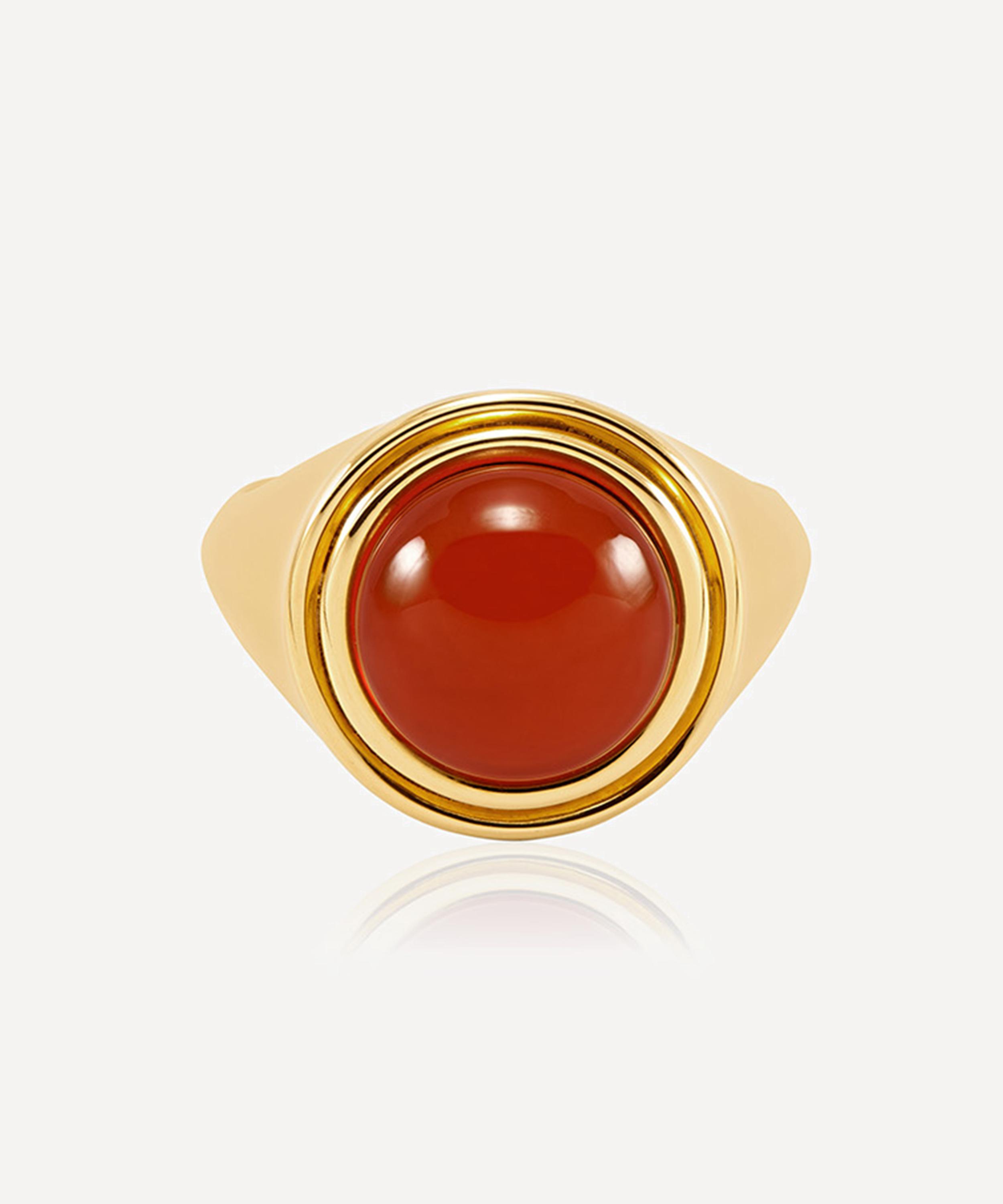 Rachel Jackson - 18ct Gold-Plated Evolve Carnelian Cocktail Ring image number 2