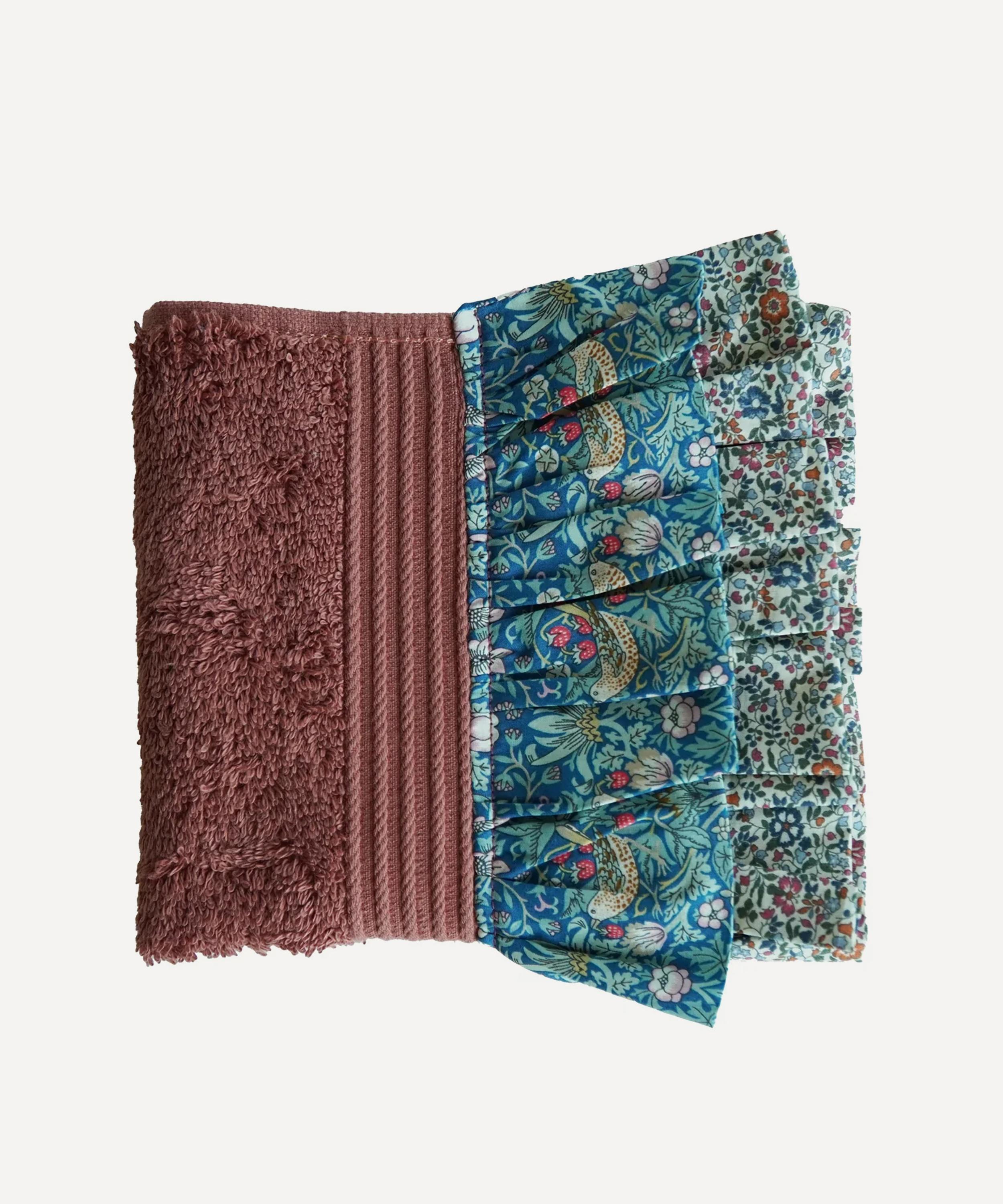 Coco & Wolf - Strawberry Thief Frill Edge Face Cloths Set of Two