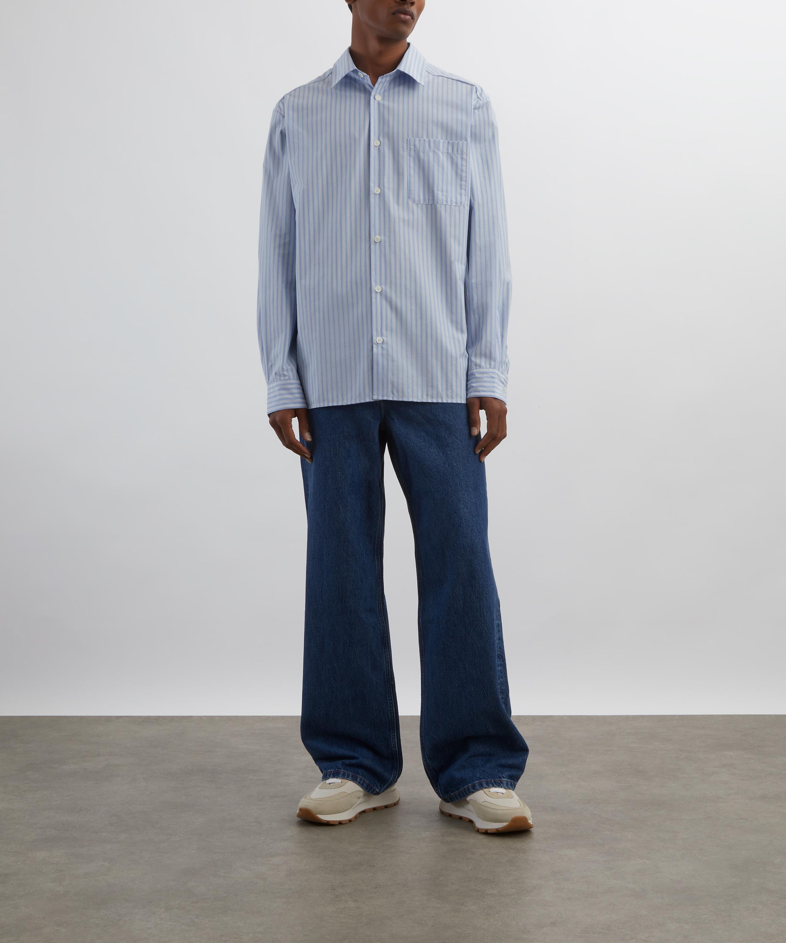 A.P.C. - Malo Blue Striped Cotton Shirt image number 1