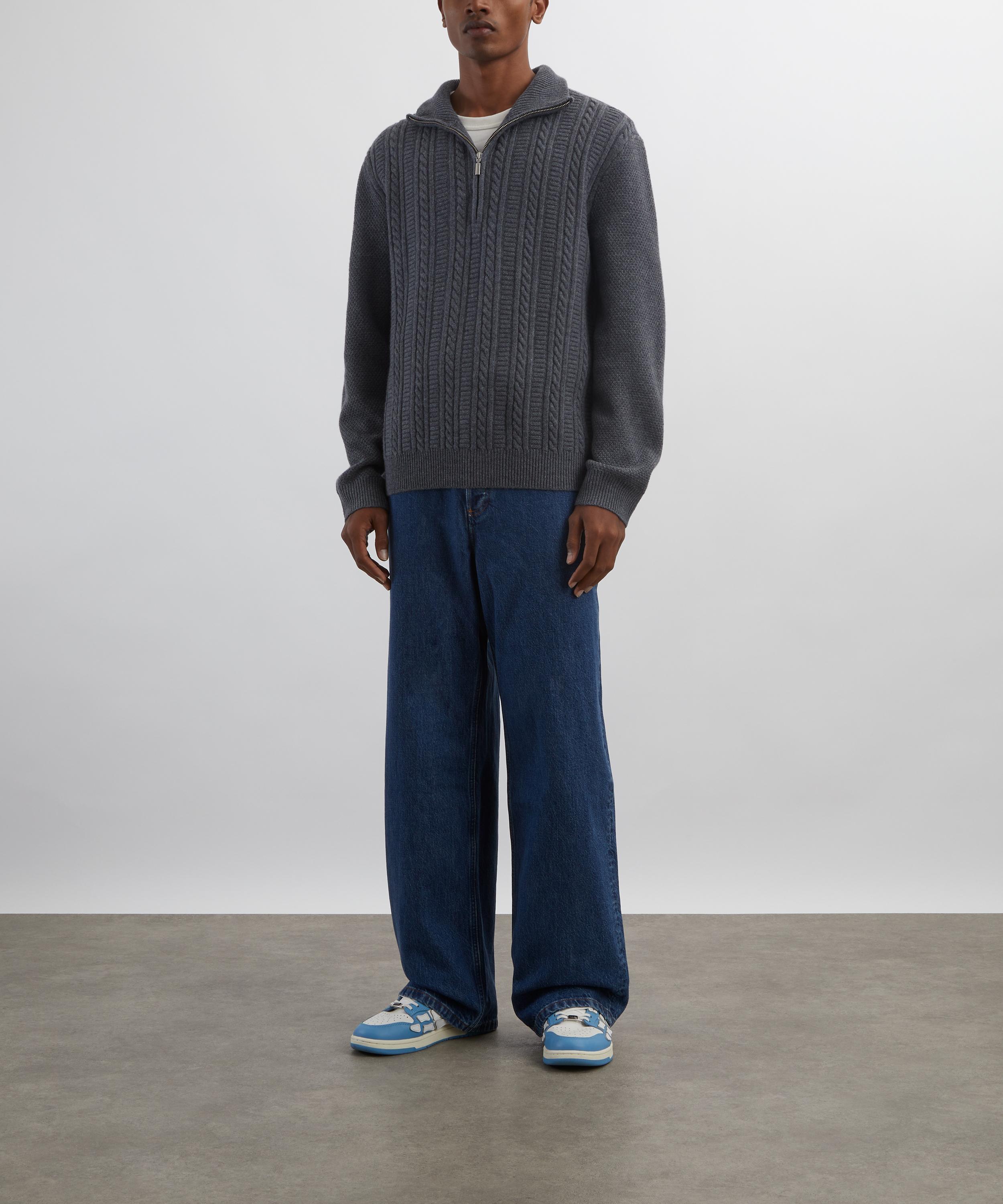A.P.C. - Grey Wool Cable-Knit Jumper image number 1