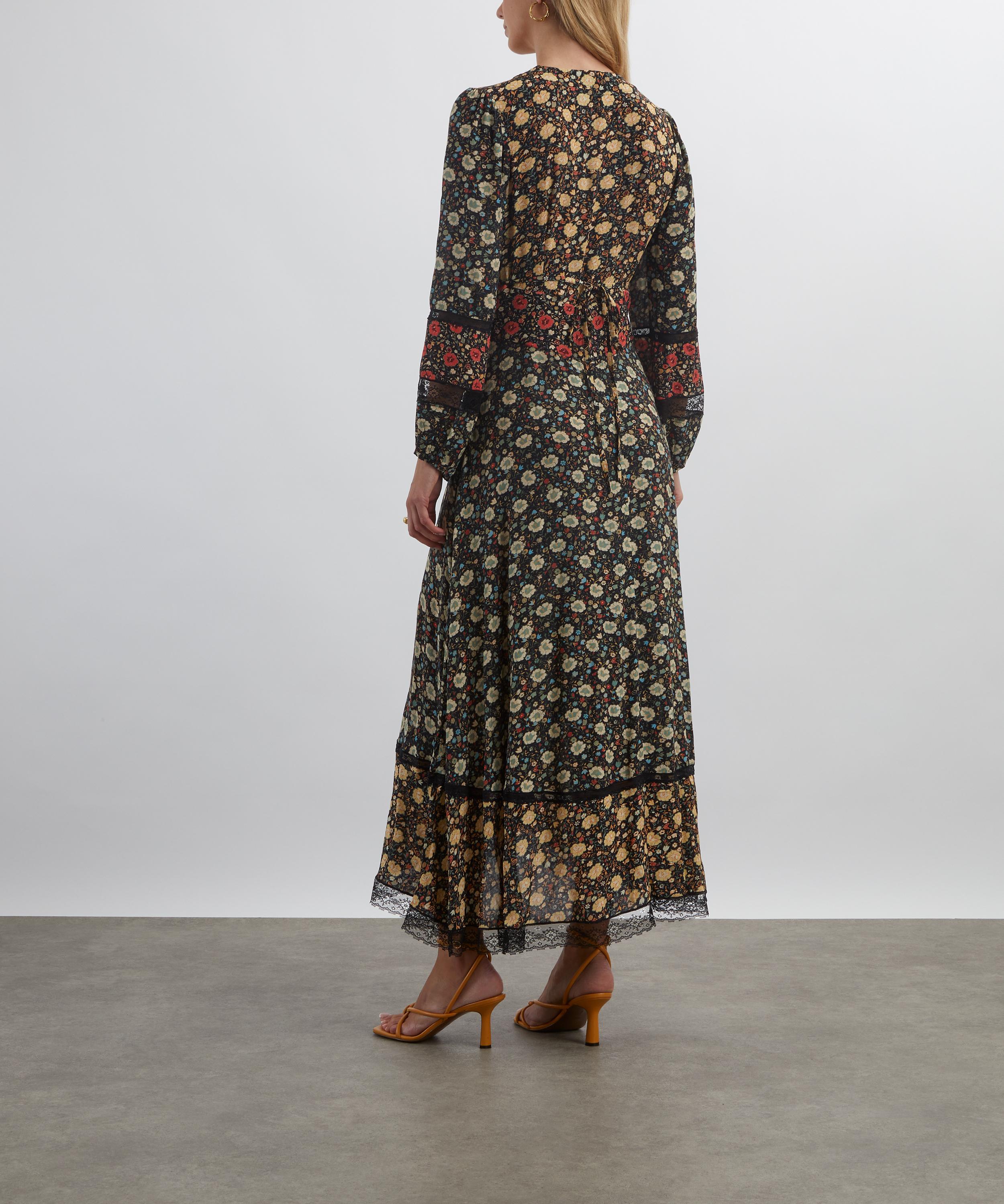 RIXO - Raven Eva Floral Mix Black Midi Dress image number 3