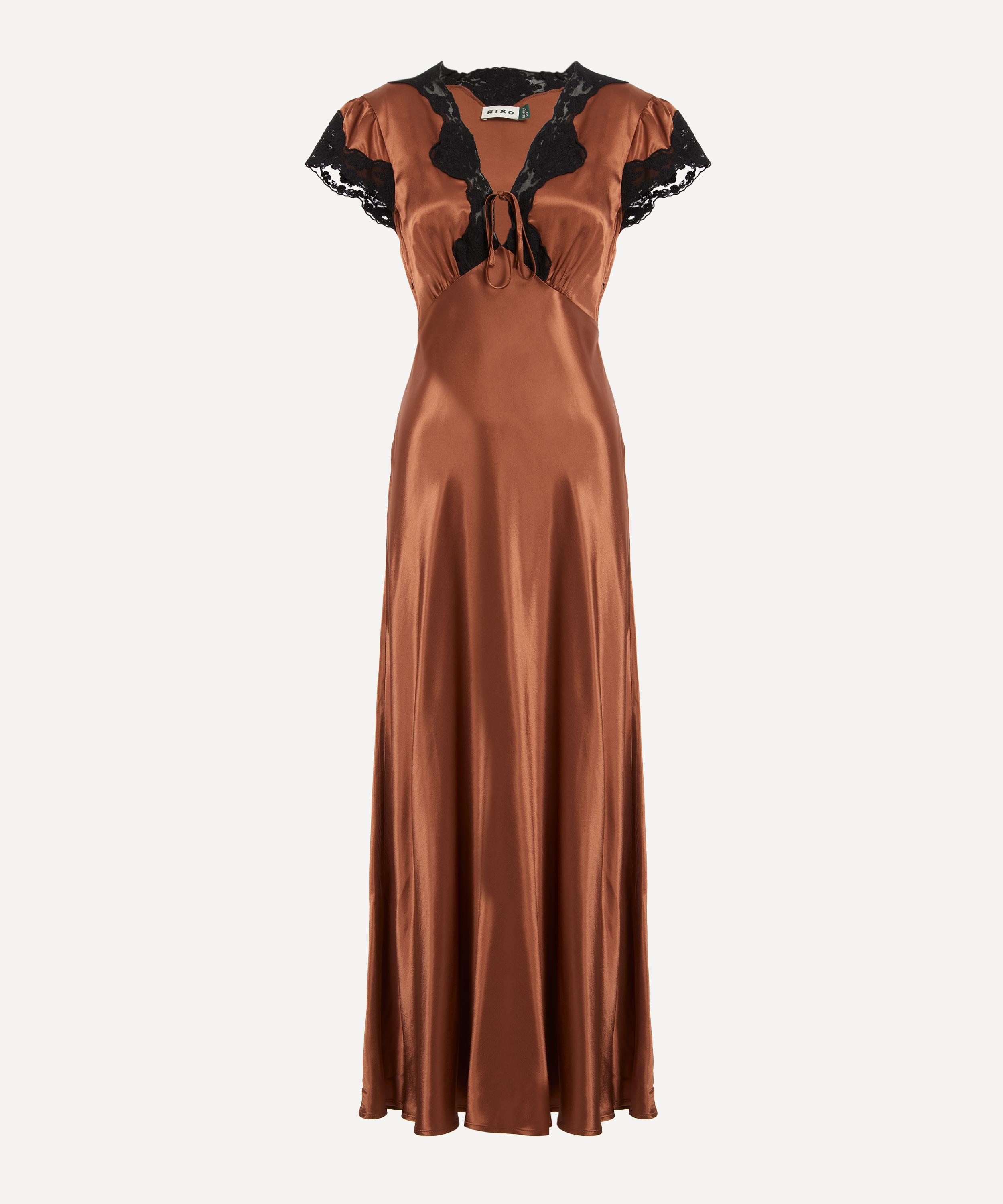 RIXO - Amari Bronze Midi Dress image number 0