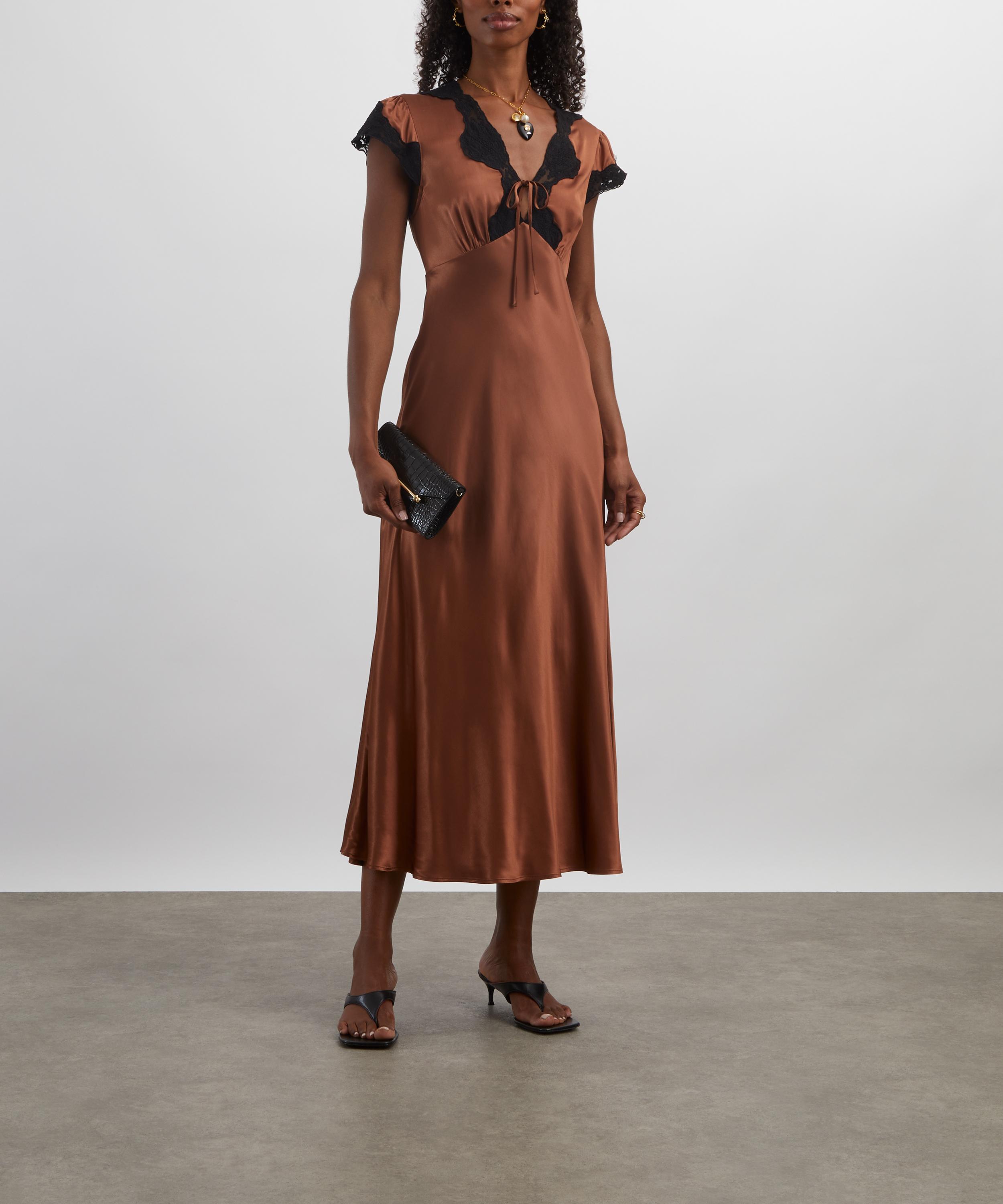 RIXO - Amari Bronze Midi Dress image number 1