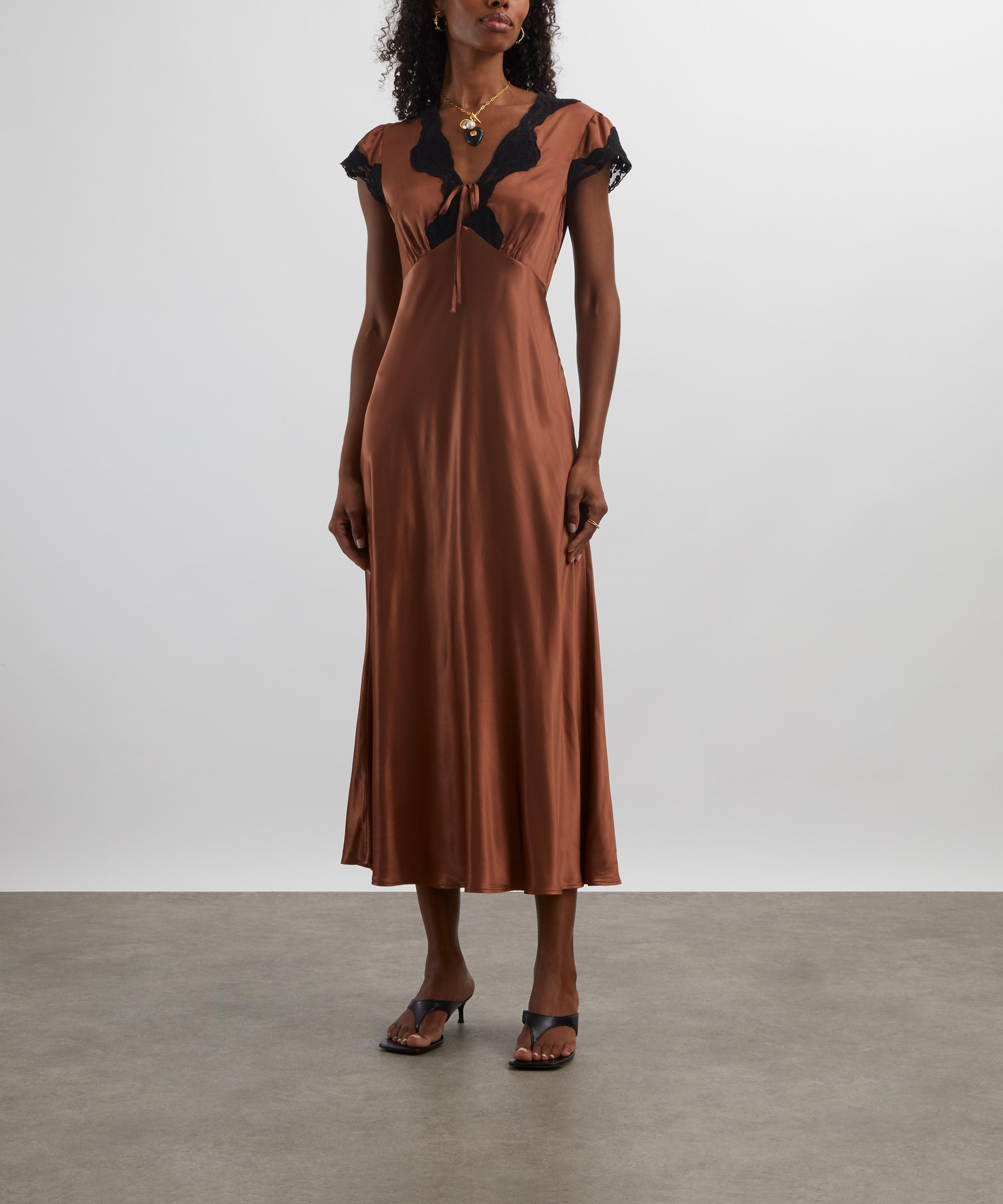 RIXO - Amari Bronze Midi Dress image number 2