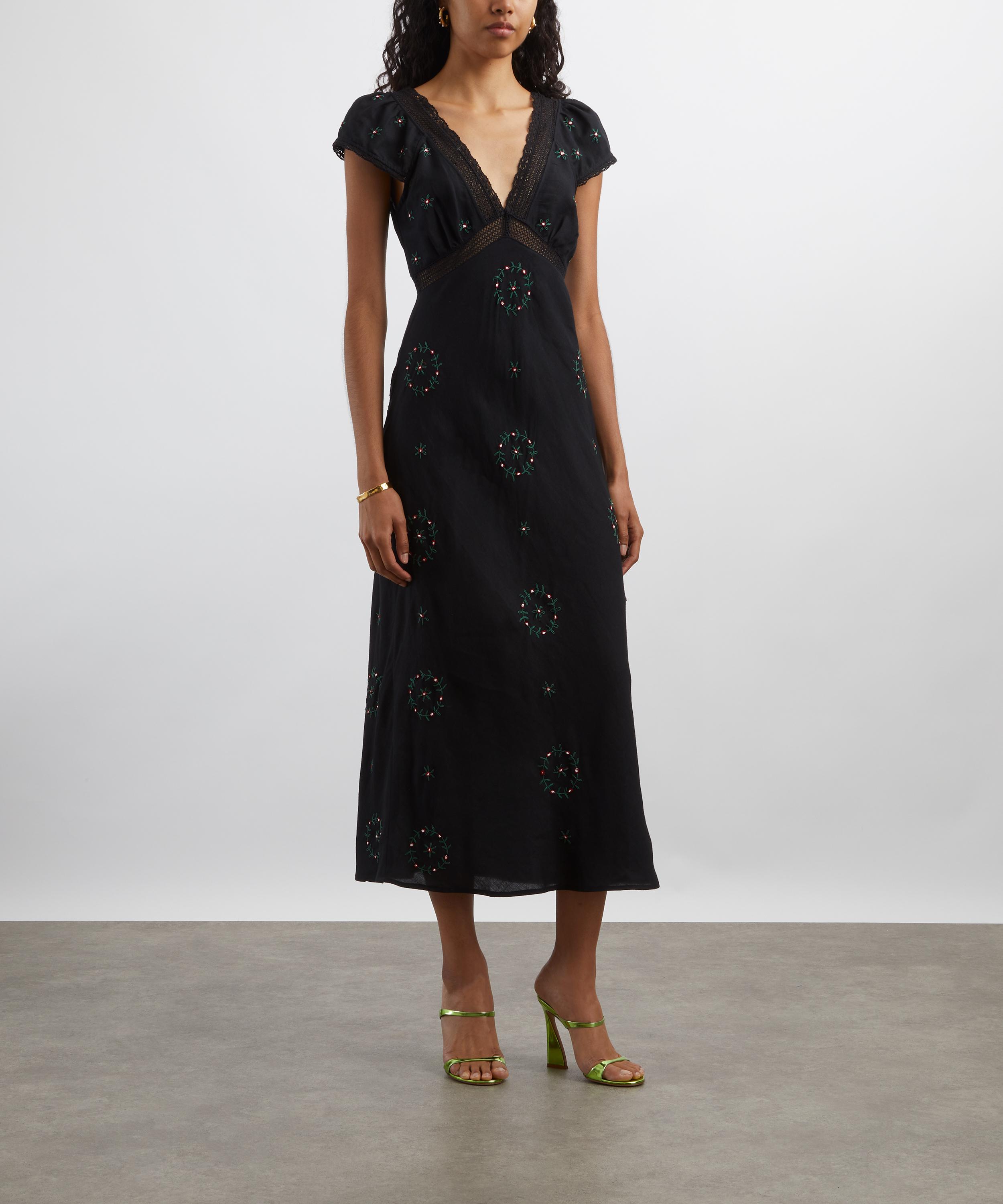 RIXO - Iggy Midi Embroidery Dress image number 2