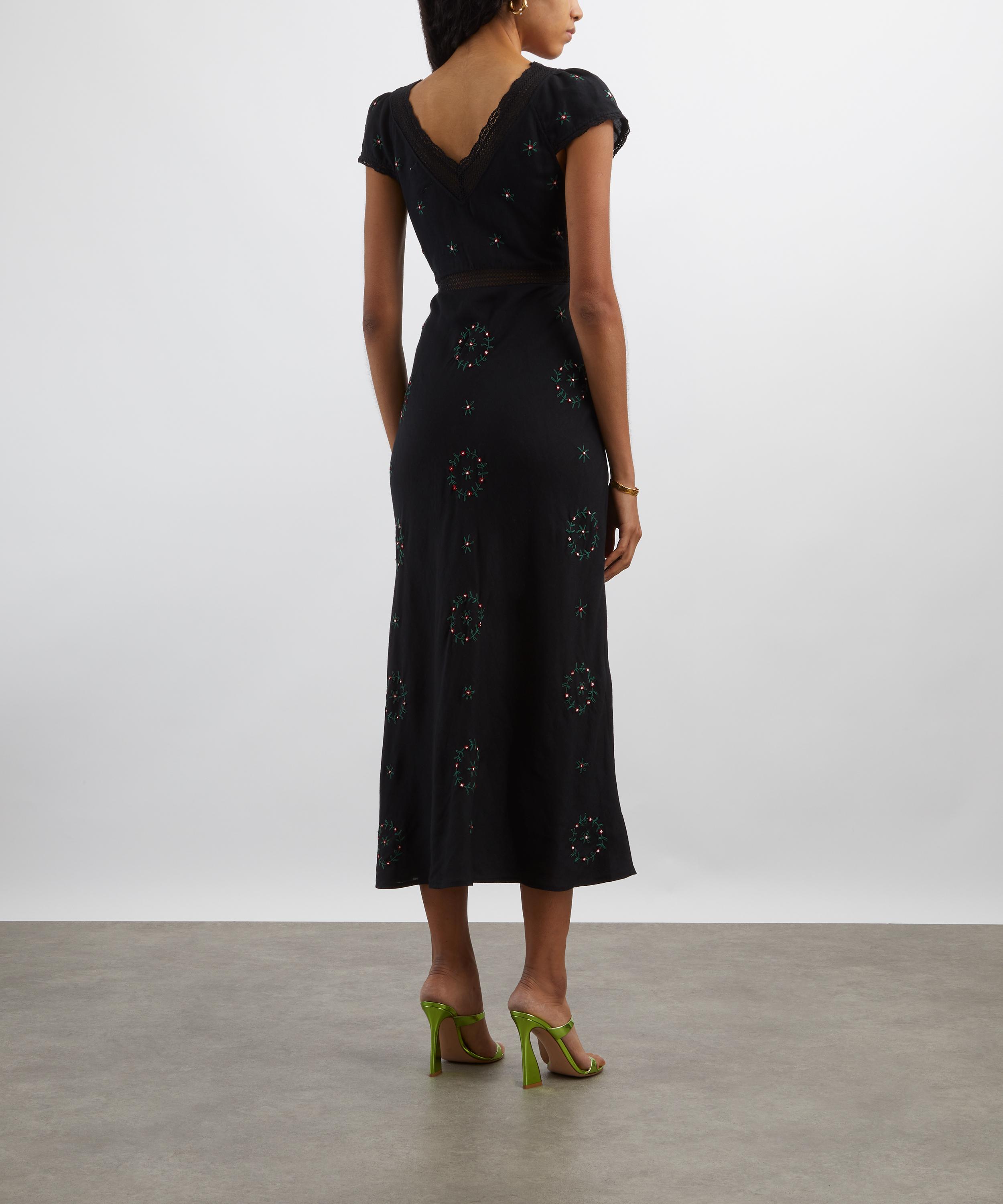 RIXO - Iggy Midi Embroidery Dress image number 3