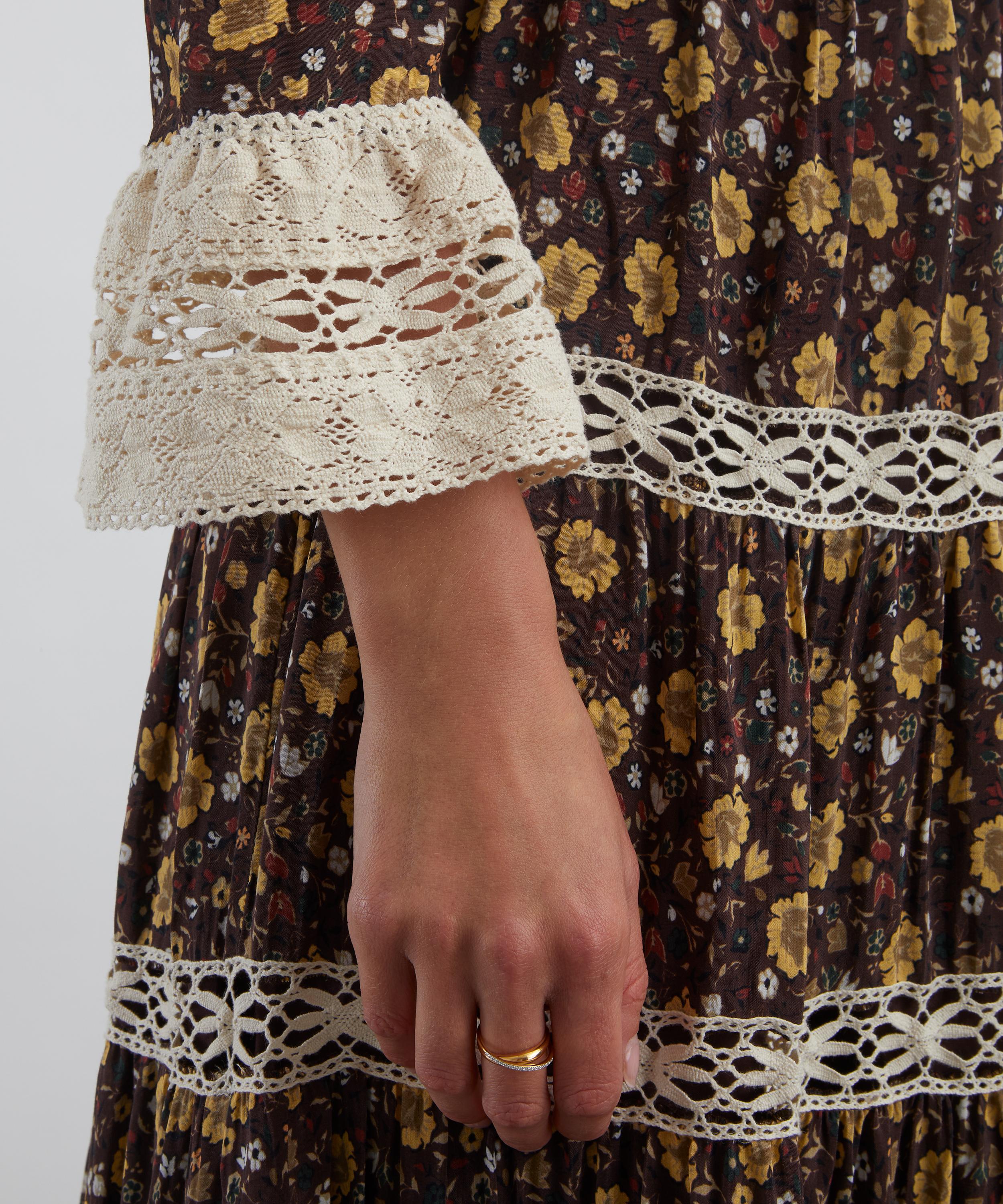 RIXO - Regine Eva Floral Brown Maxi Dress image number 4