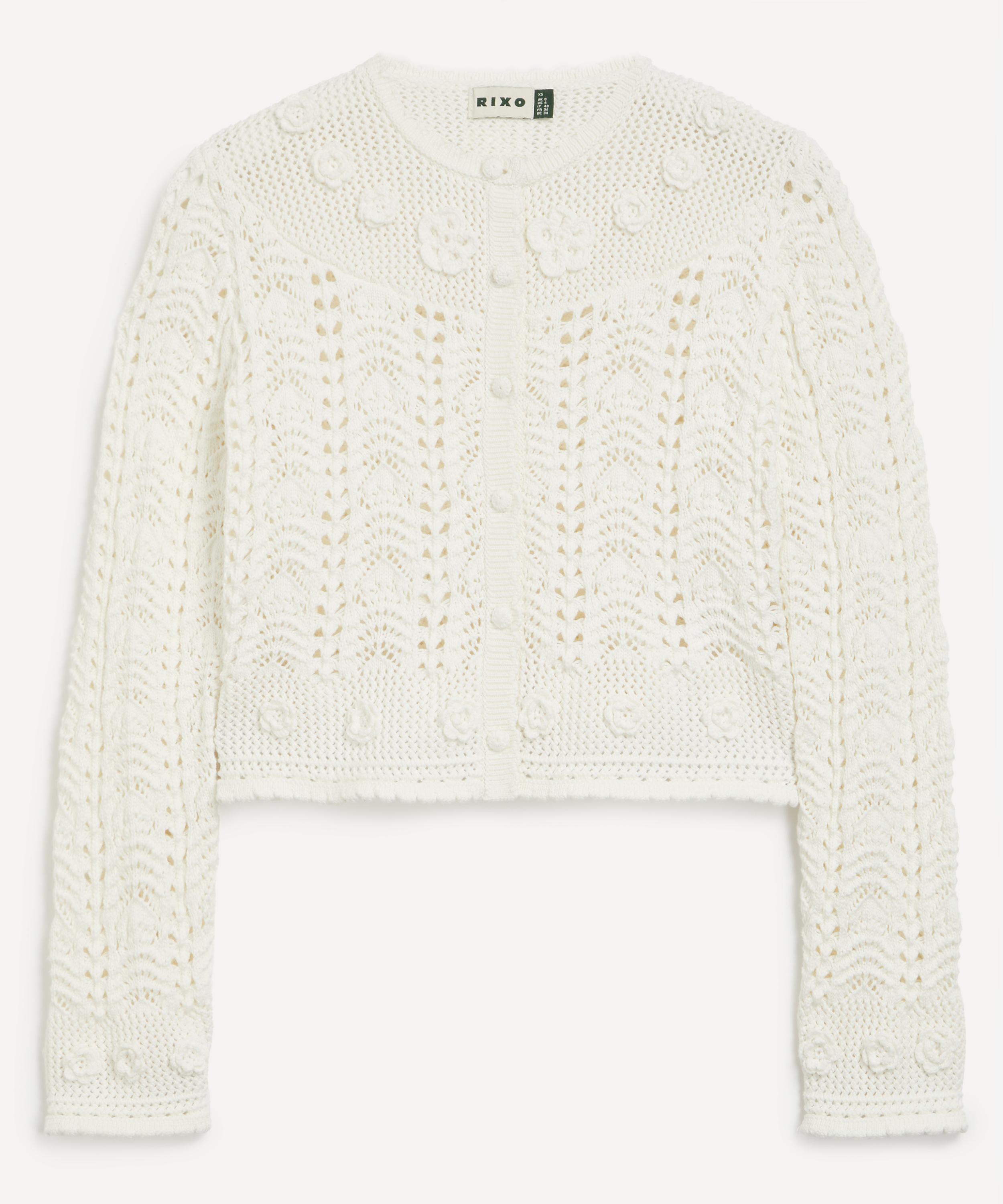 RIXO - Kyra Cotton Crochet Cardigan image number 0