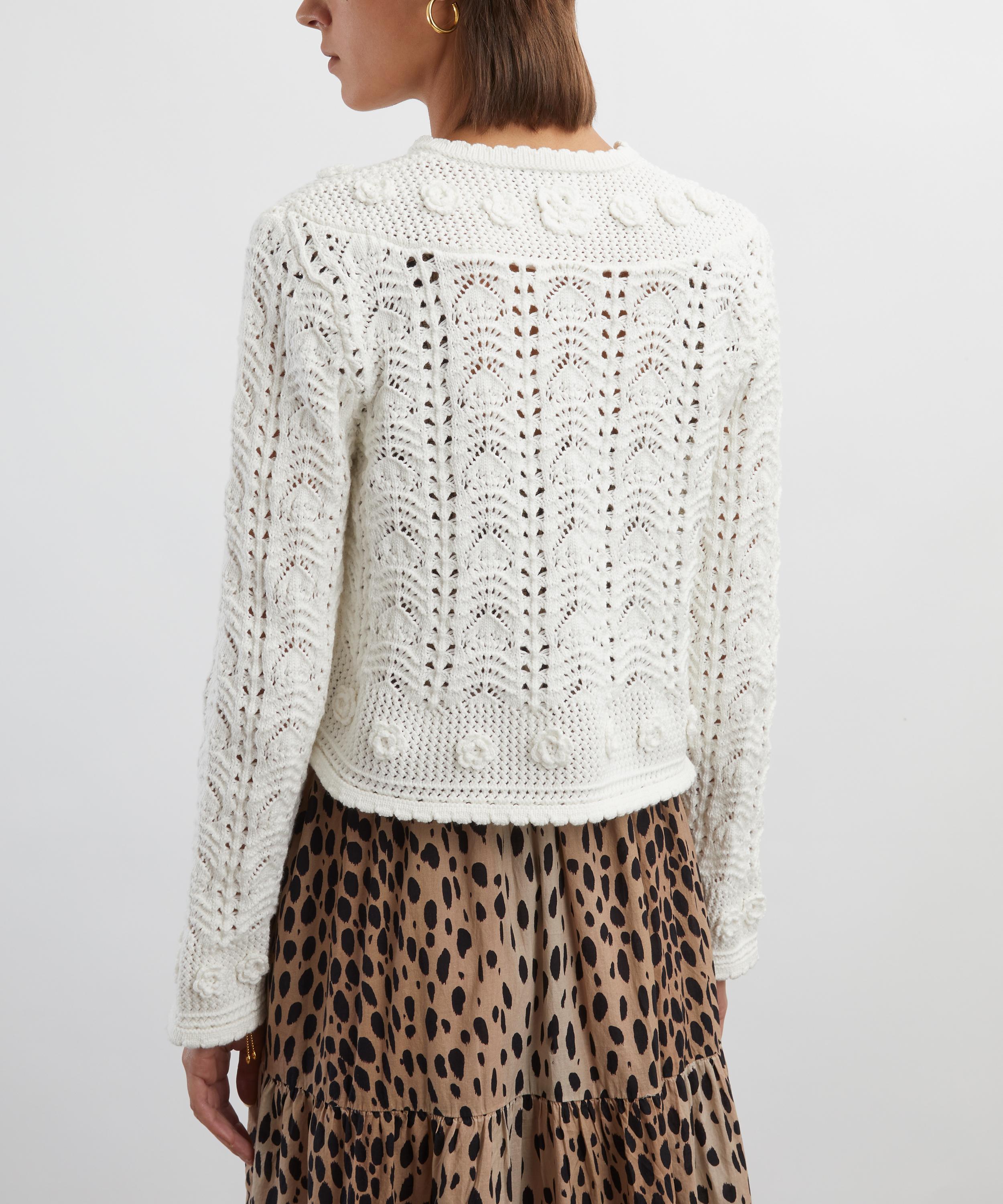 RIXO - Kyra Cotton Crochet Cardigan image number 3