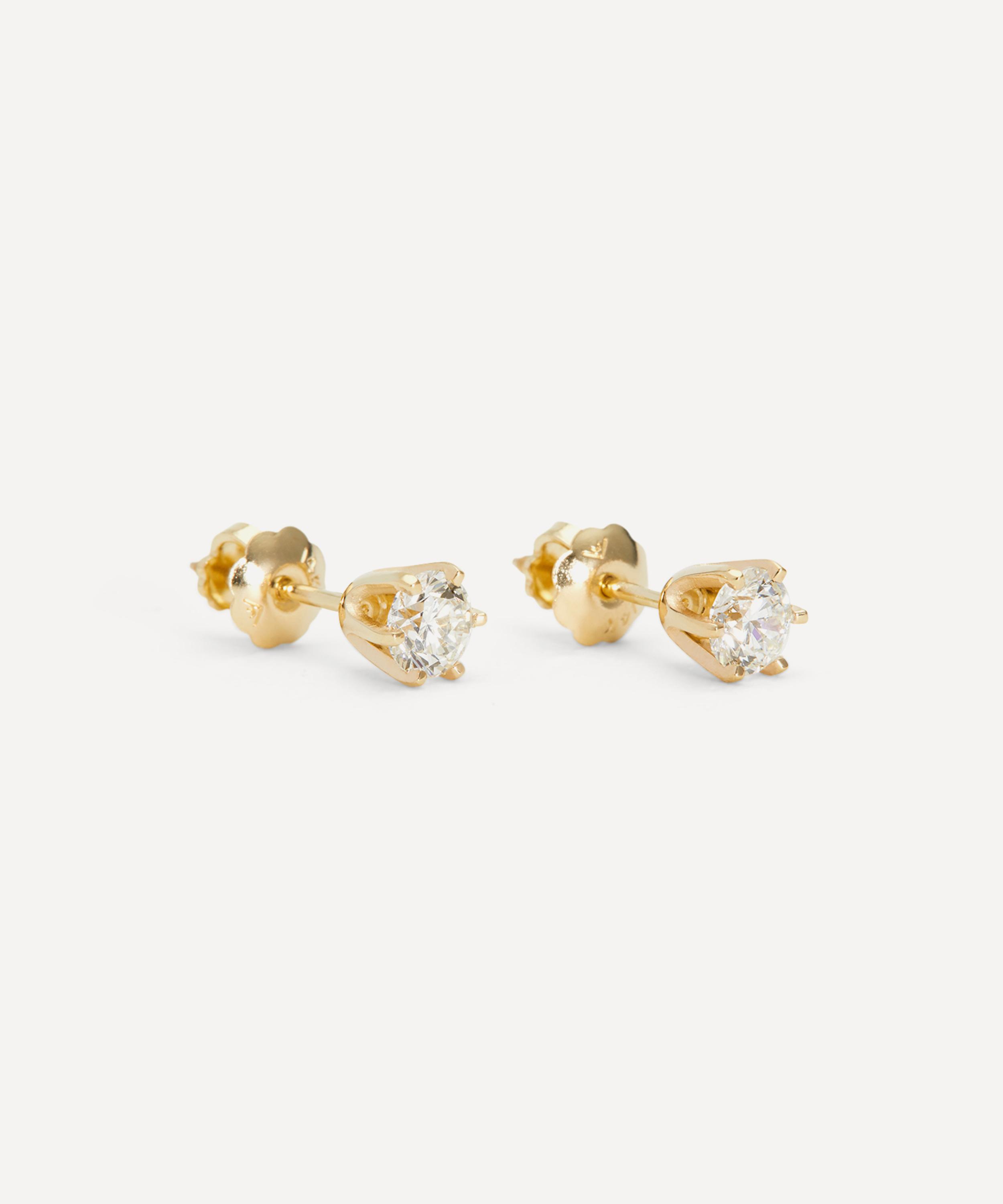 Satomi Kawakita - 18ct Gold White Diamond Stud Earrings image number 1