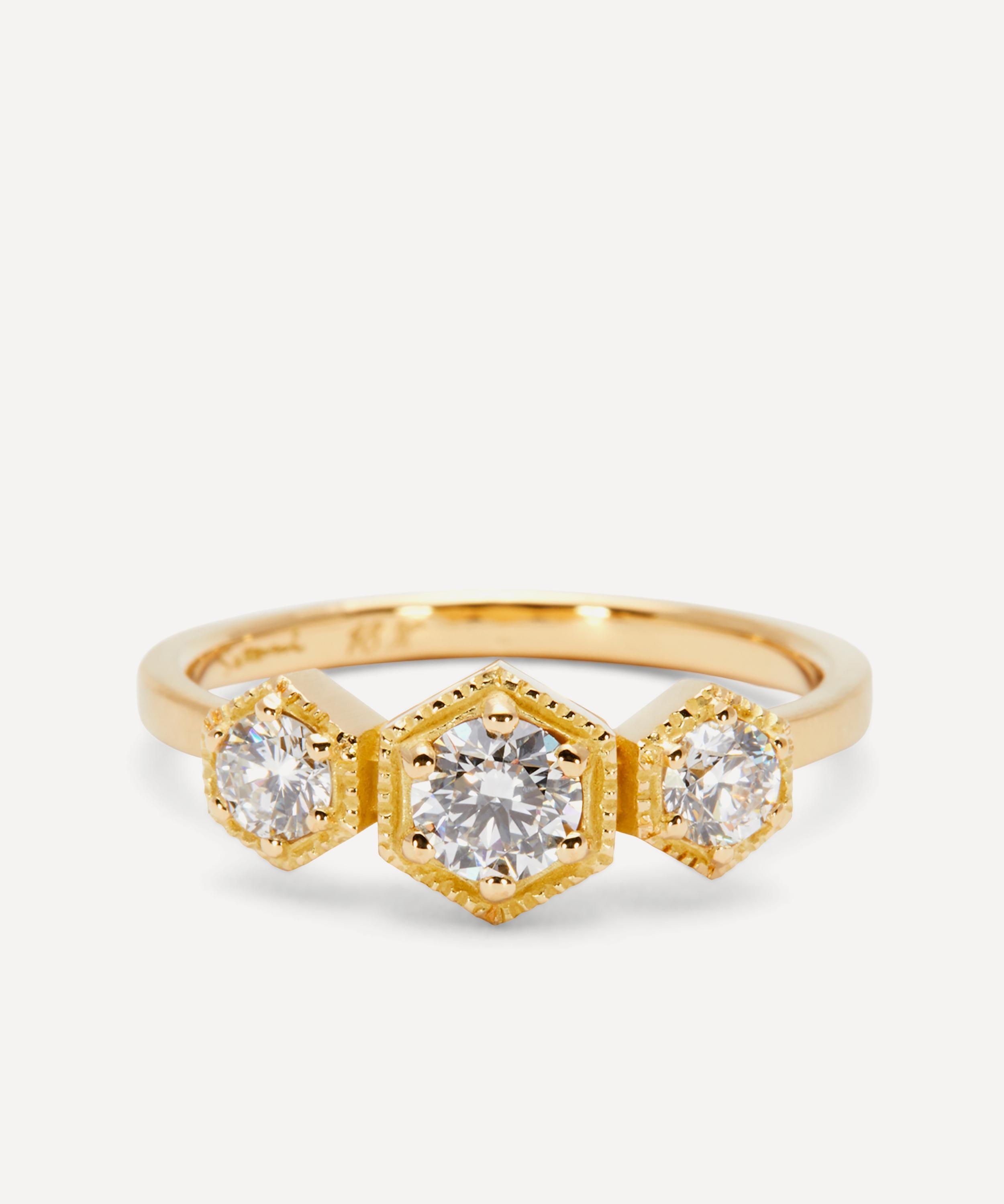 Satomi Kawakita - 18ct Gold Grand White Diamond Trilogy Ring image number 0