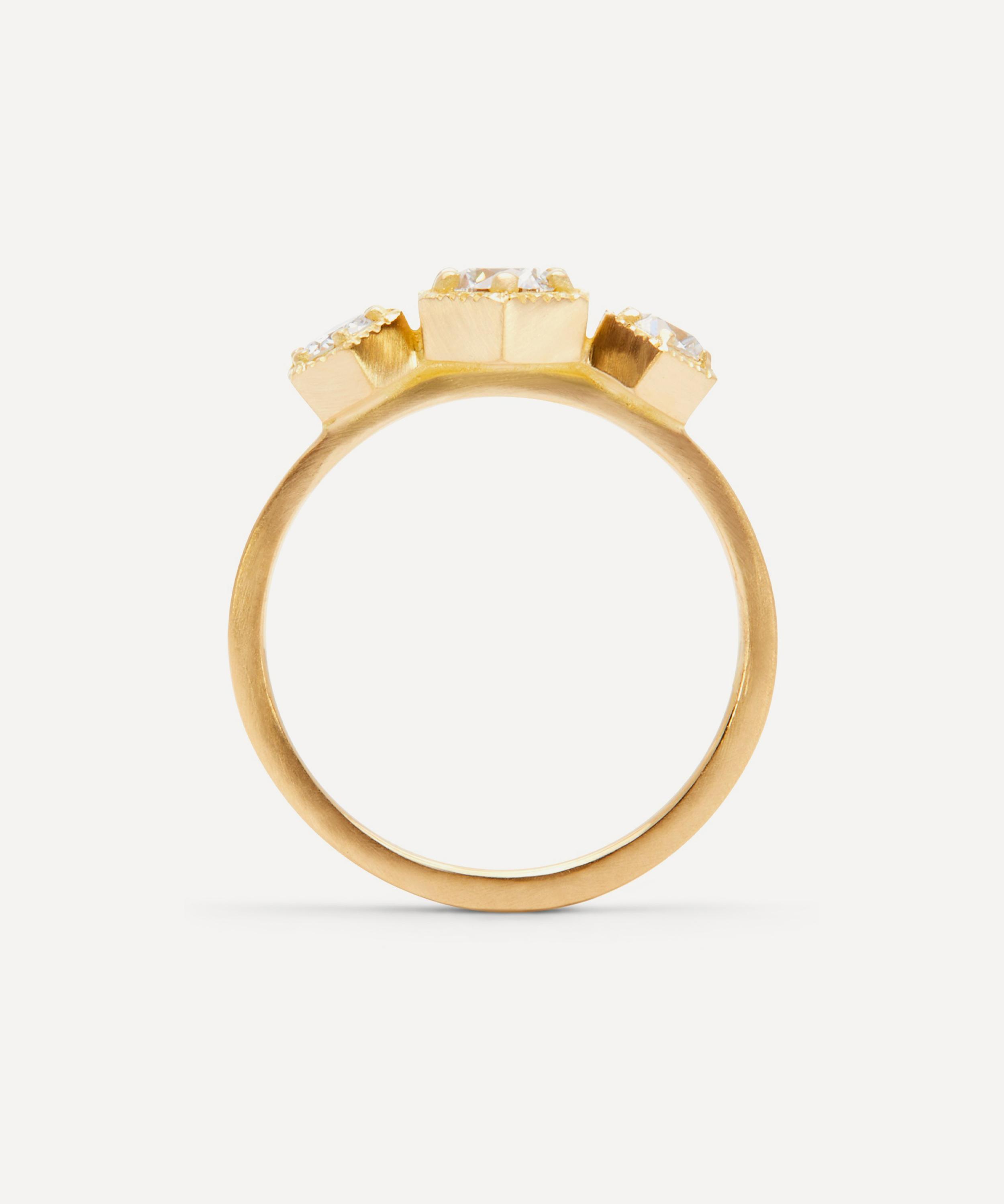 Satomi Kawakita - 18ct Gold Grand White Diamond Trilogy Ring image number 1