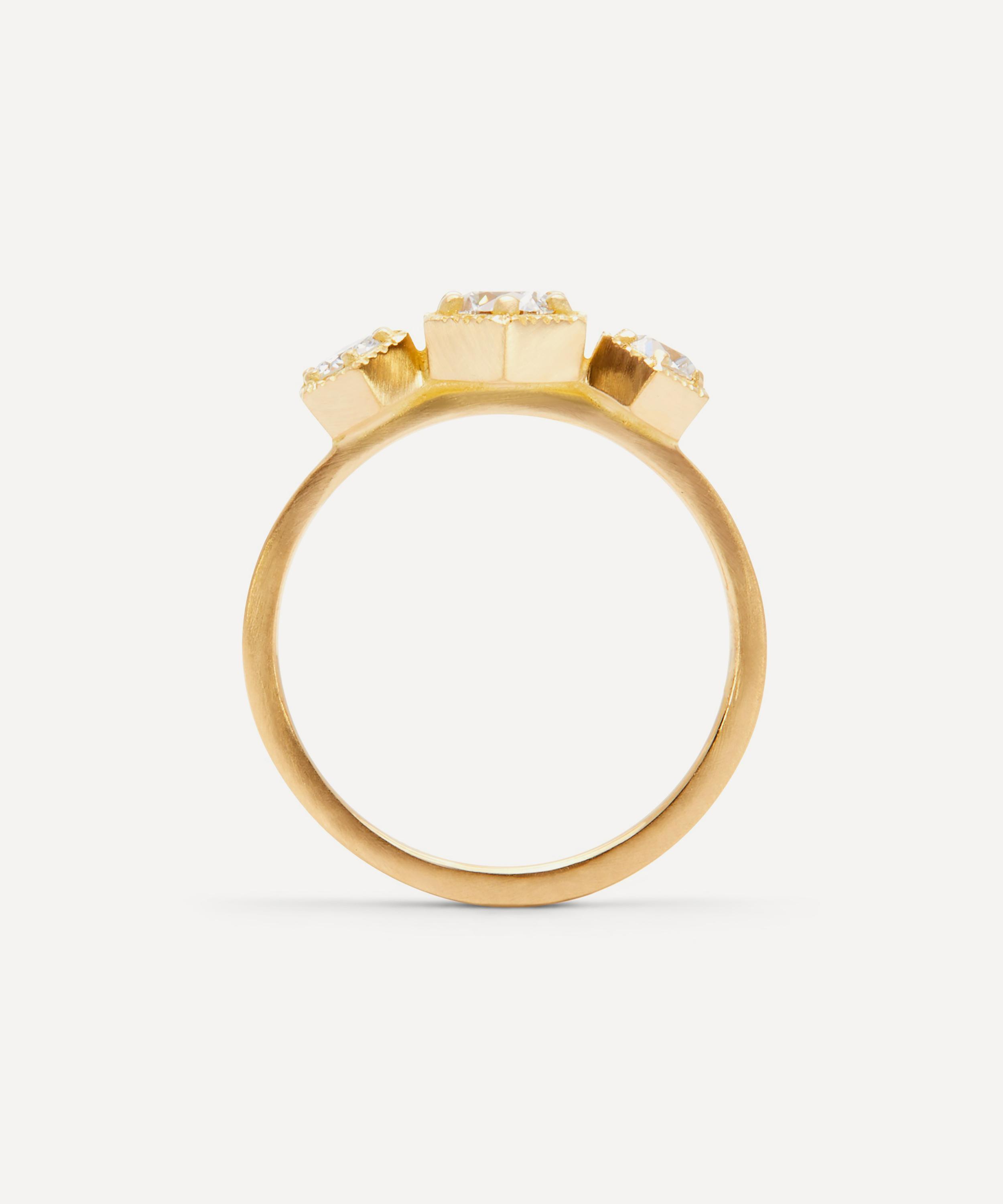 Satomi Kawakita - 18ct Gold Grand White Diamond Trilogy Ring image number 3