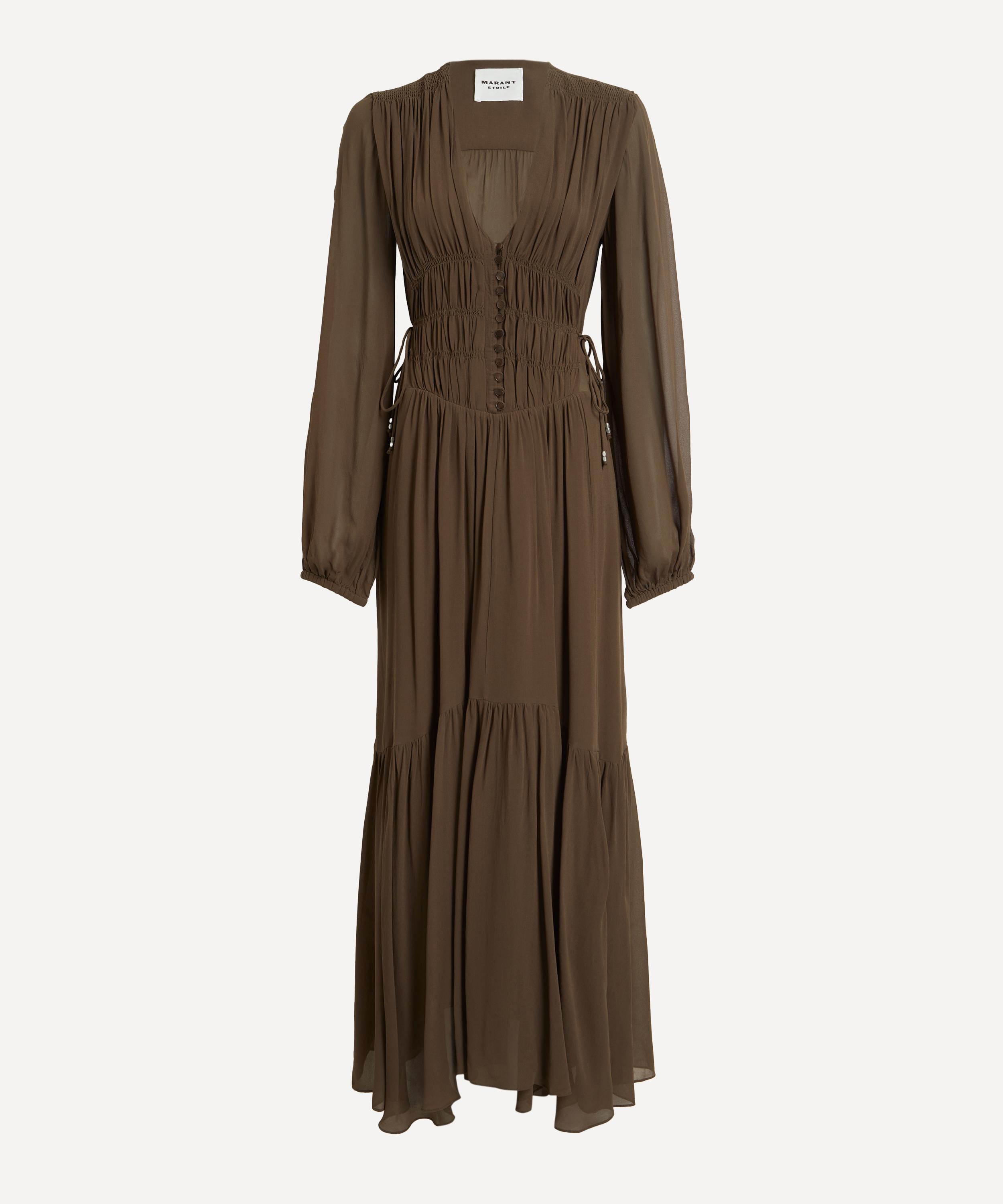 Isabel Marant - Brianne Khaki Georgette Maxi Dress