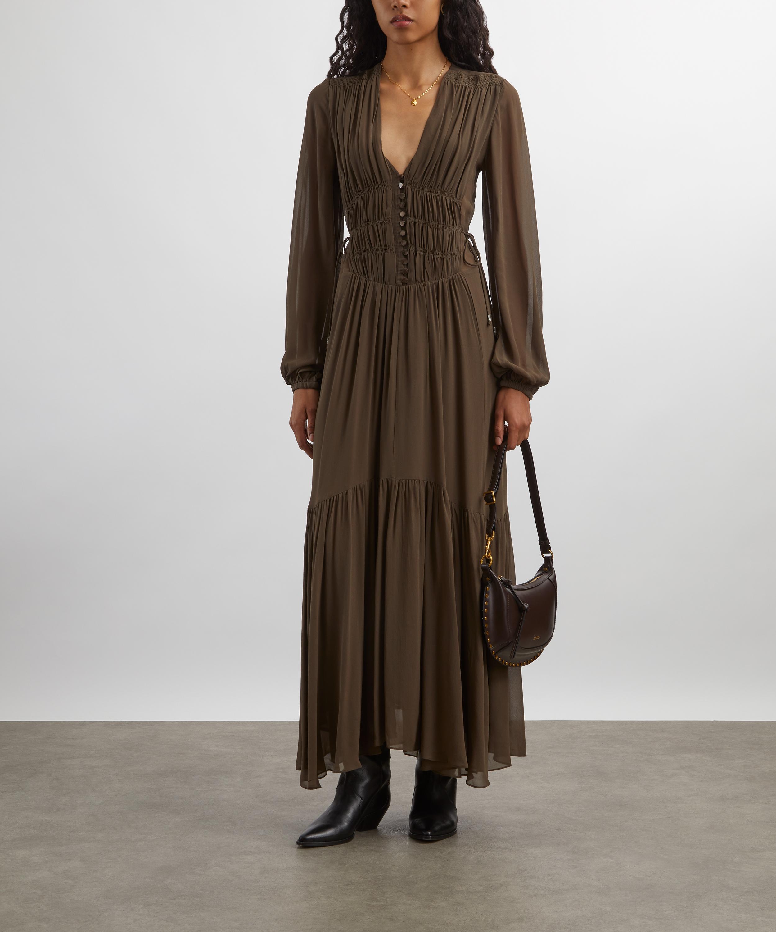 Isabel Marant - Brianne Khaki Georgette Maxi Dress image number 1