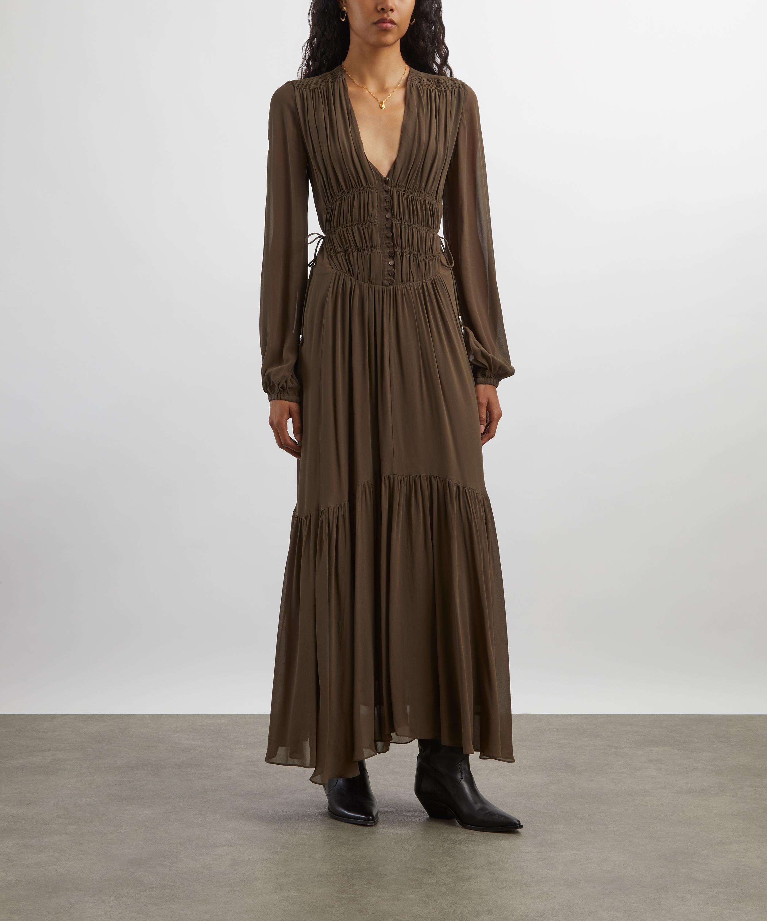 Isabel Marant - Brianne Khaki Georgette Maxi Dress image number 2