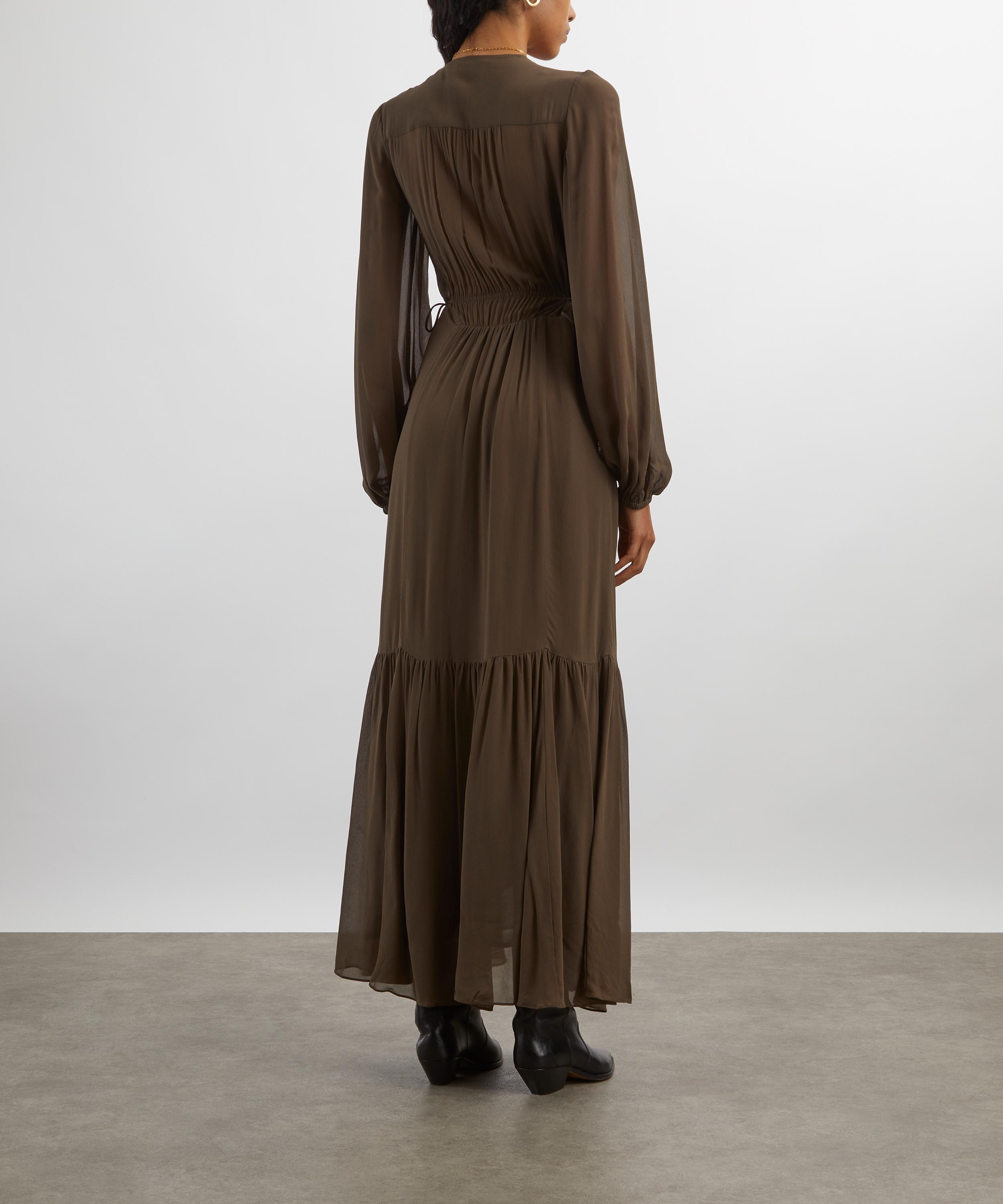 Isabel Marant - Brianne Khaki Georgette Maxi Dress image number 3