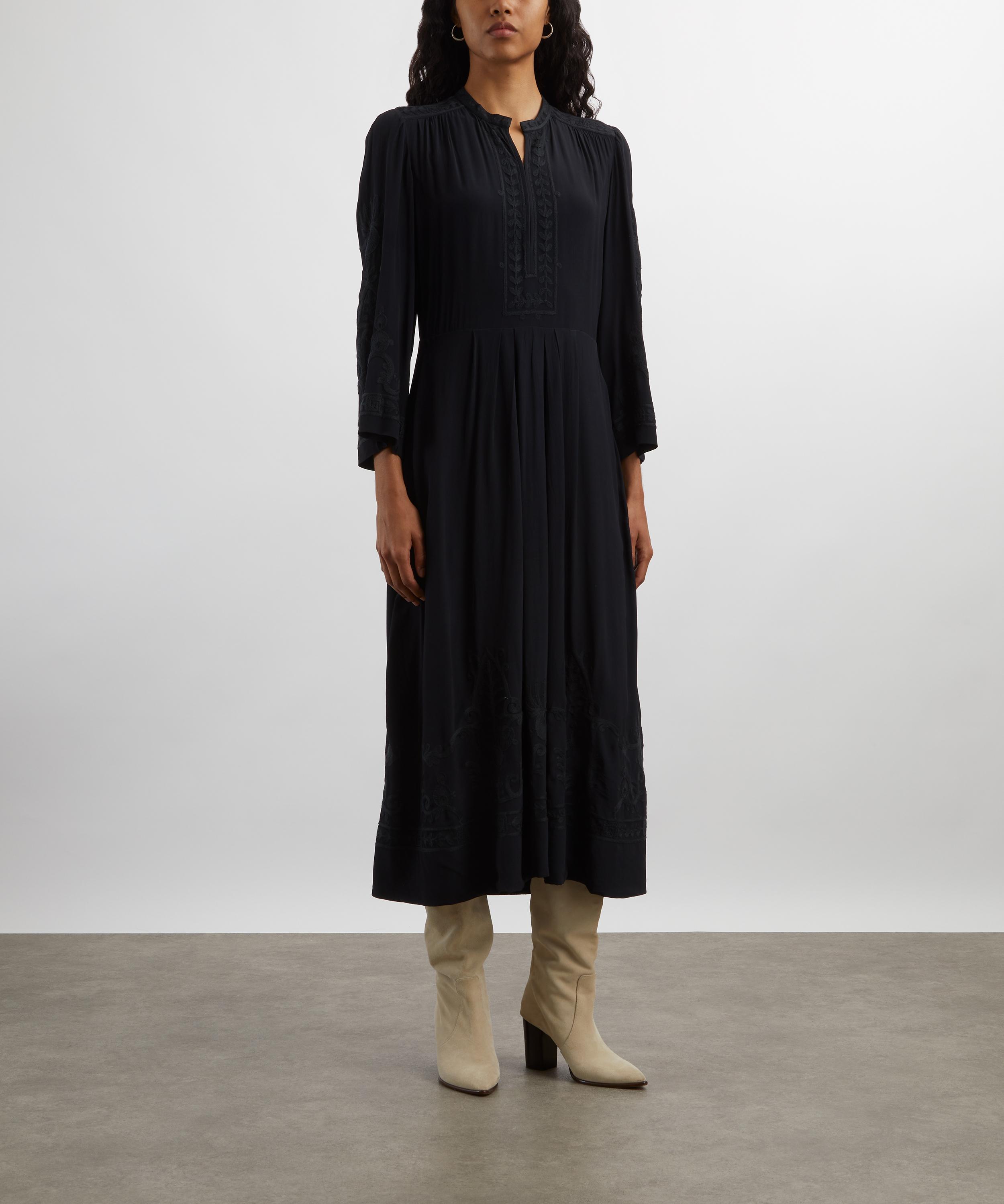 Isabel Marant - Feliana Long Embroidered Crepe Dress image number 2