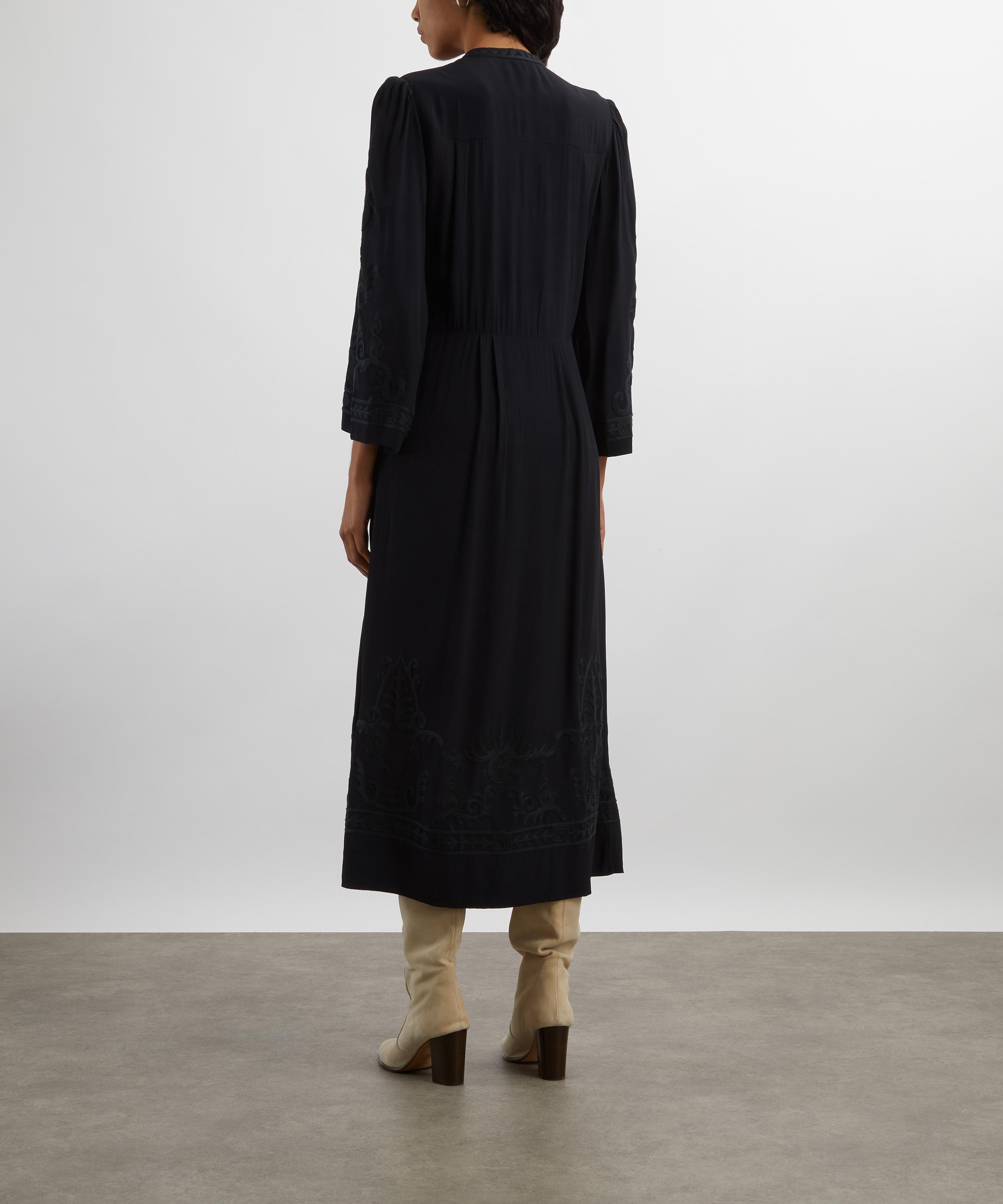 Isabel Marant - Feliana Long Embroidered Crepe Dress image number 3