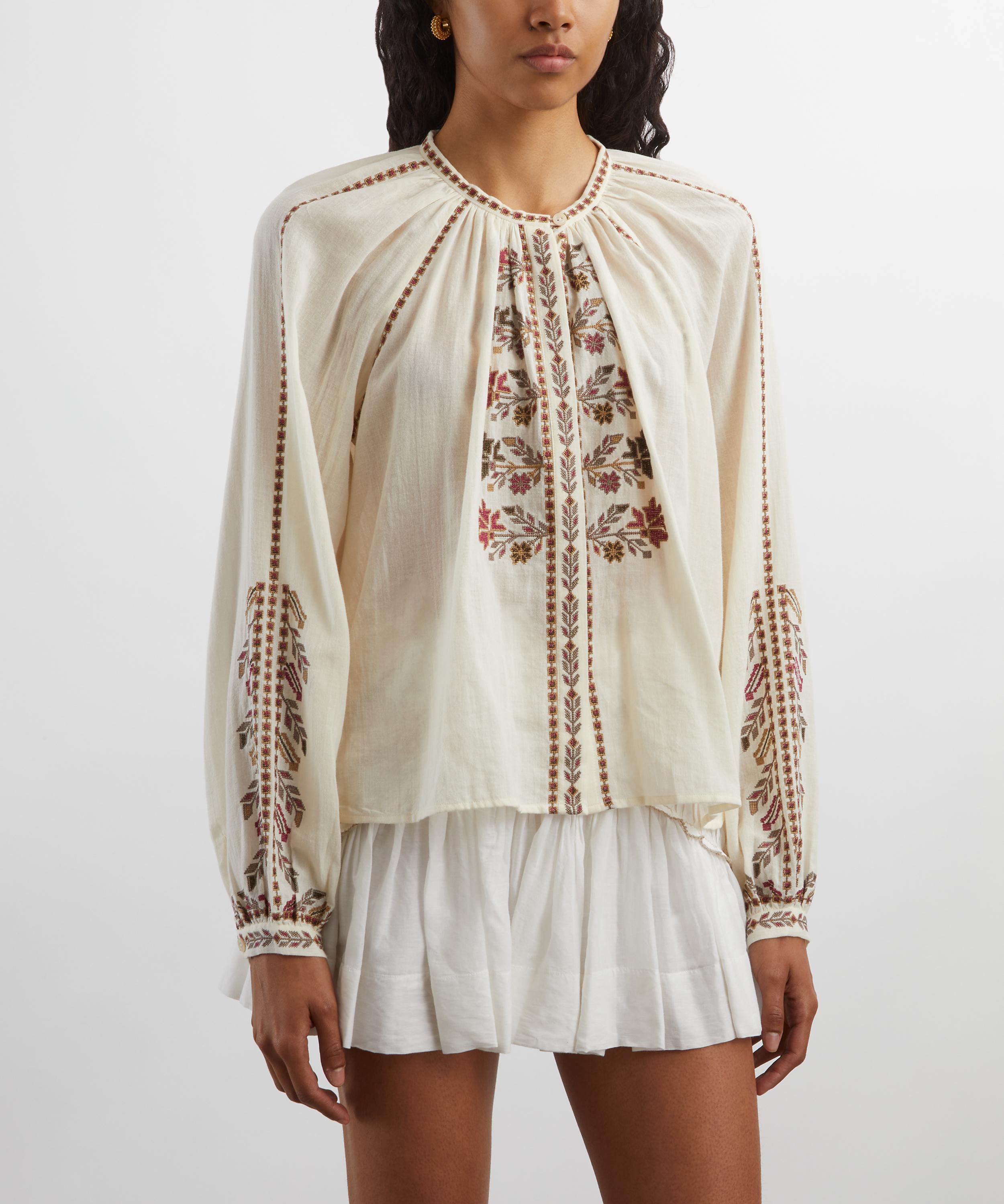 Isabel Marant - Lynne Embroidered Gauze Blouse image number 2